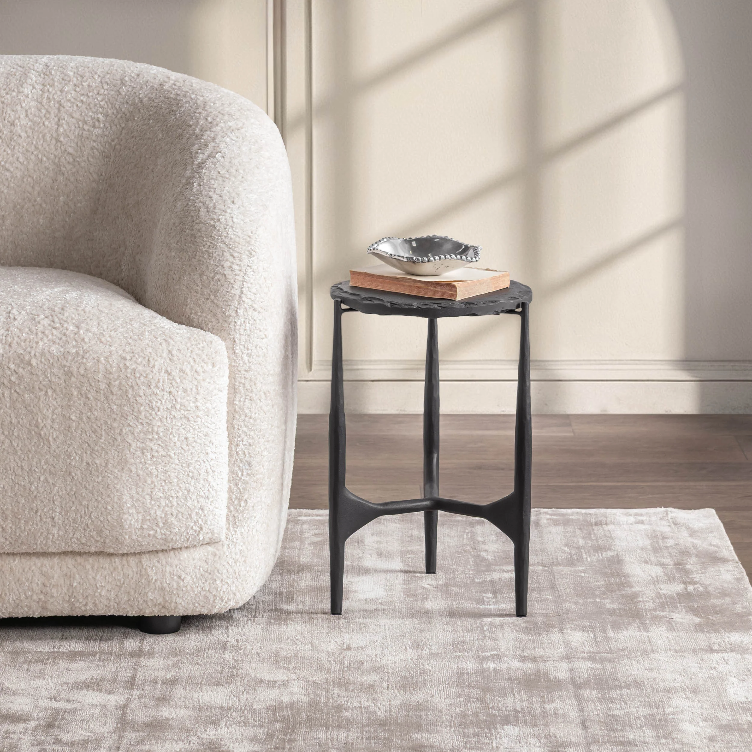 Luka 12" Round End Table, Charcoal Forge - Image 6