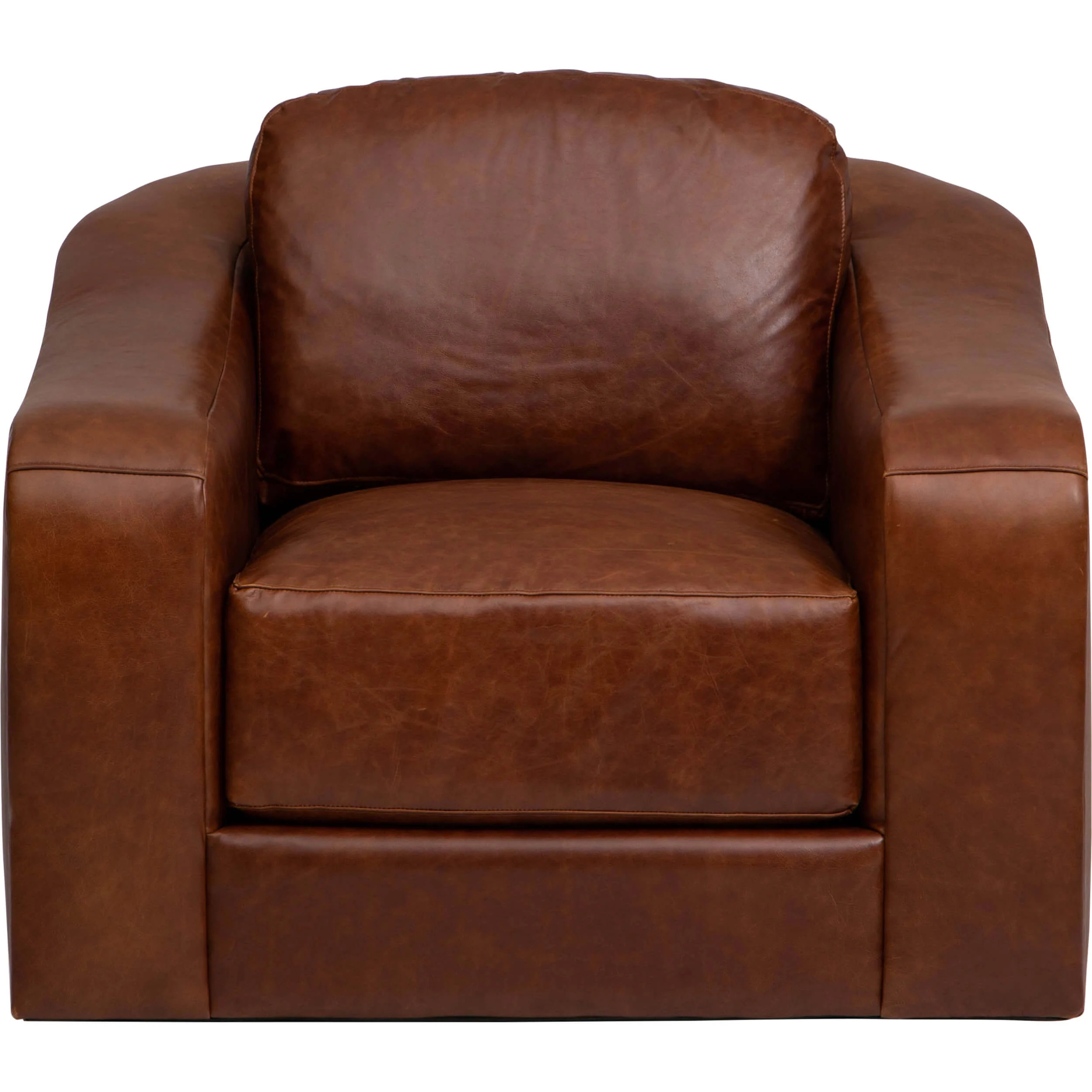 Luka Leather Swivel Chair, Laguna Cognac - Image 2