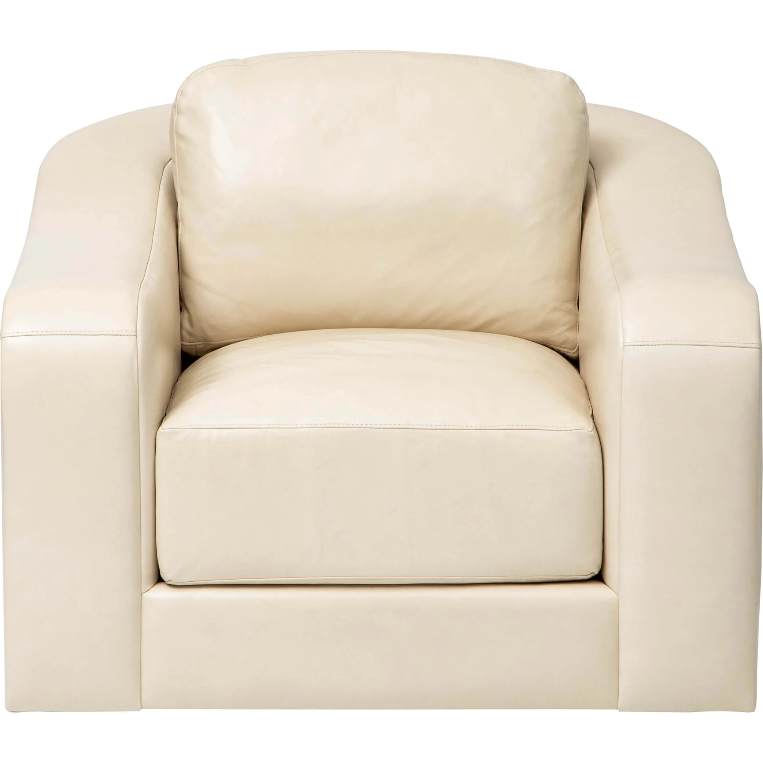 Luka Leather Swivel Chair, Landry Ivory - Image 2