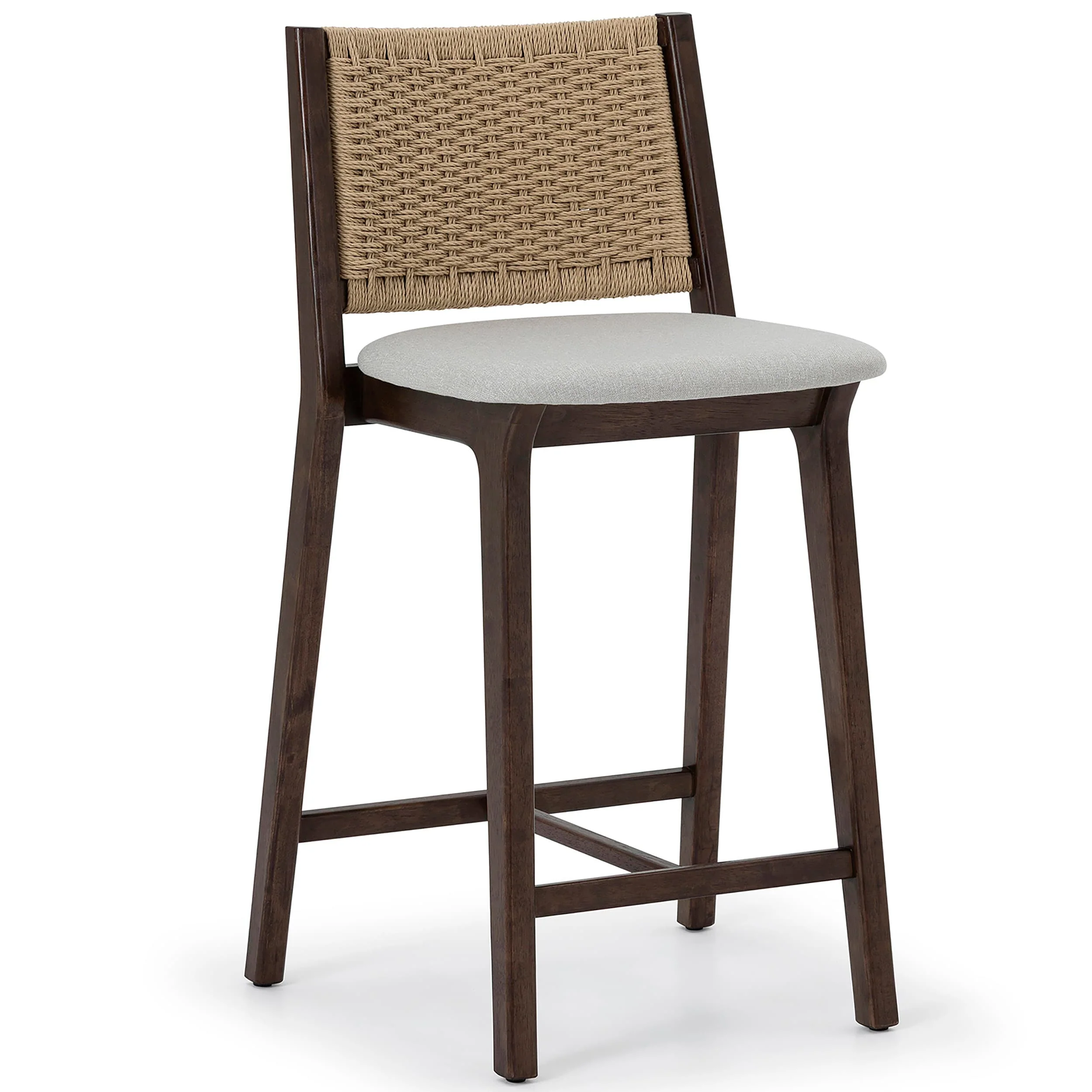 Lume Counter Stool, Light Walnut, Set of 2