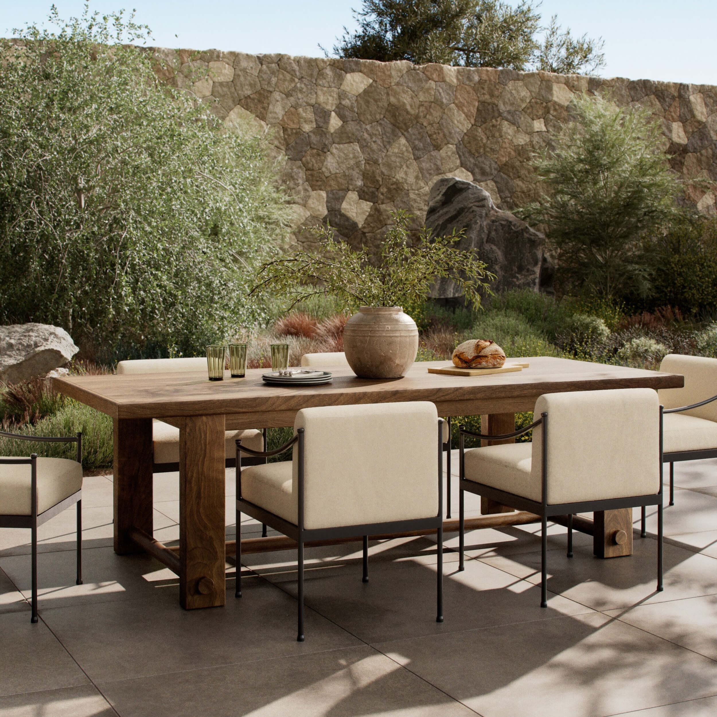 Lumi 98" Outdoor Dining Table, Toasted Brown by Amber Lewis x Four Hands - Image 6