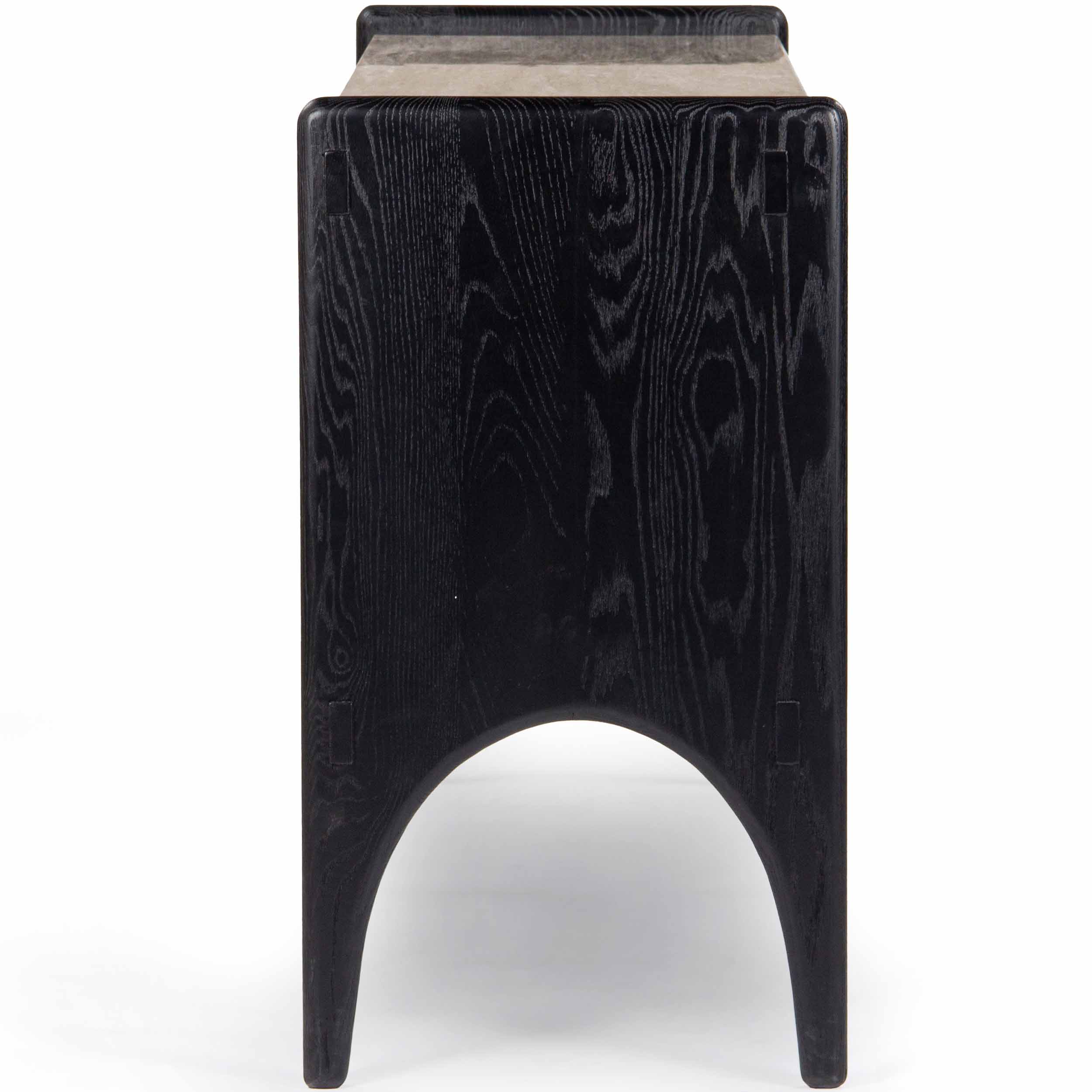 Luna Marble-Top Sideboard, Charcoal - Image 3