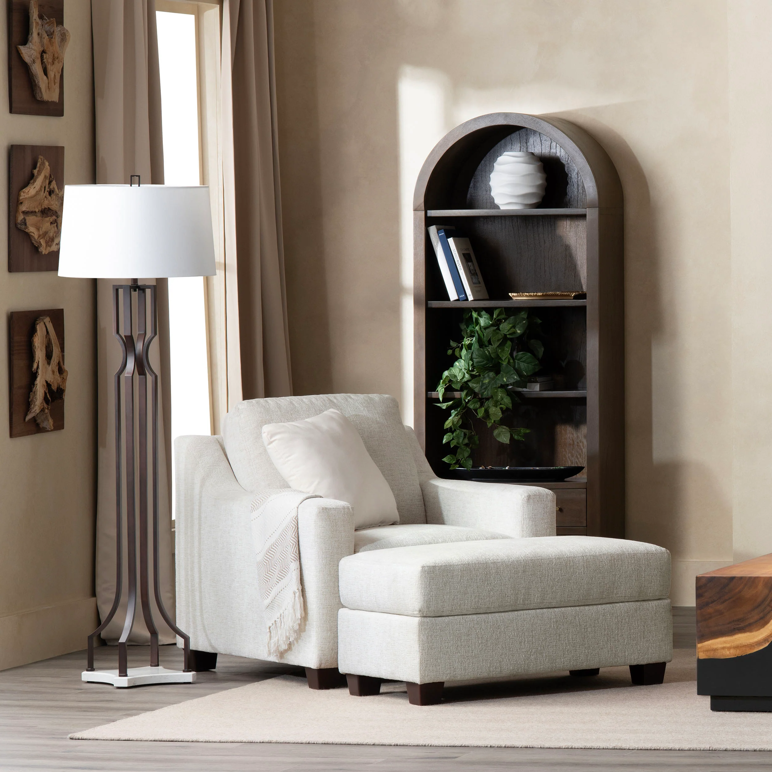 Luna Ottoman, White - Image 5