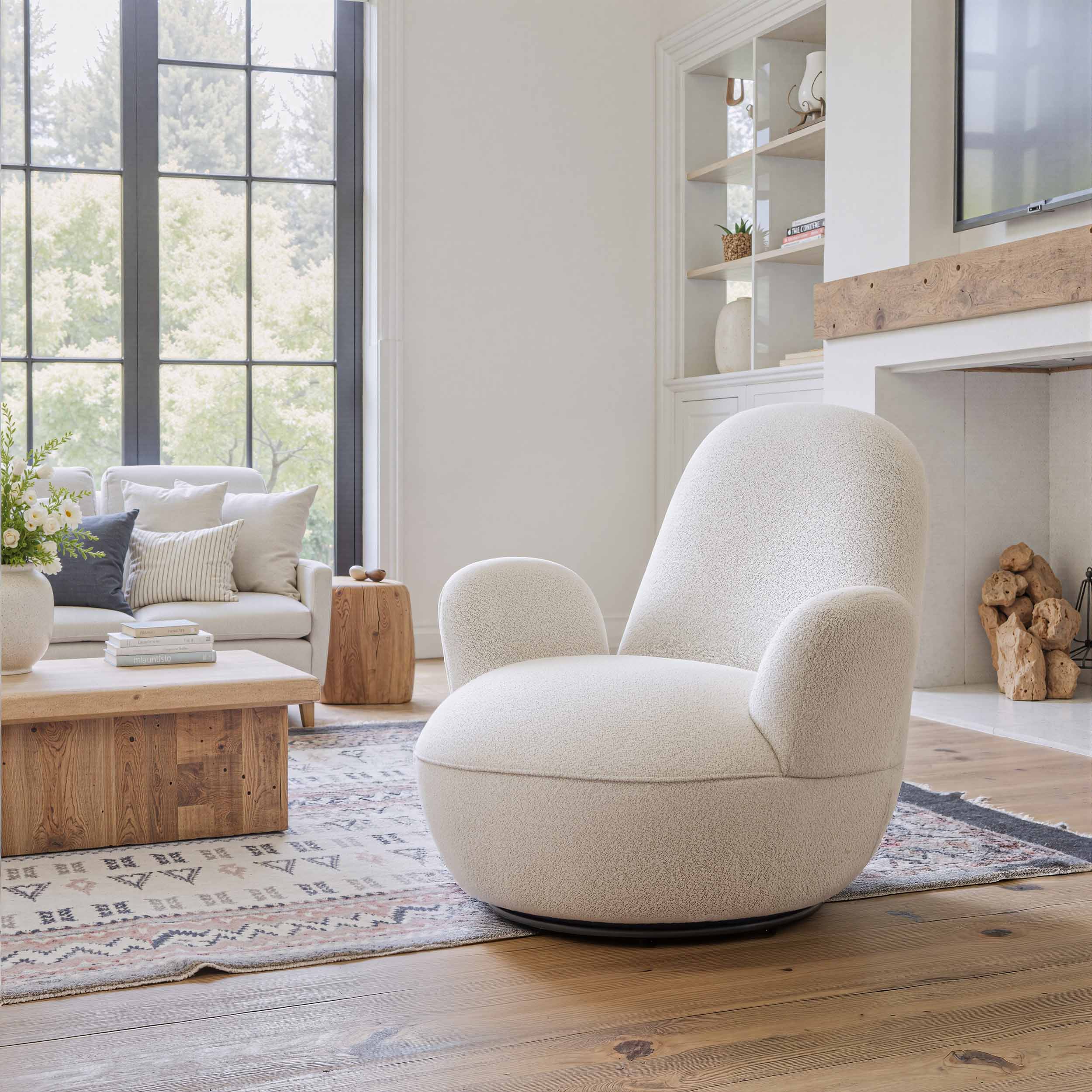 Lunet Swivel Chair, Ivory - Image 6