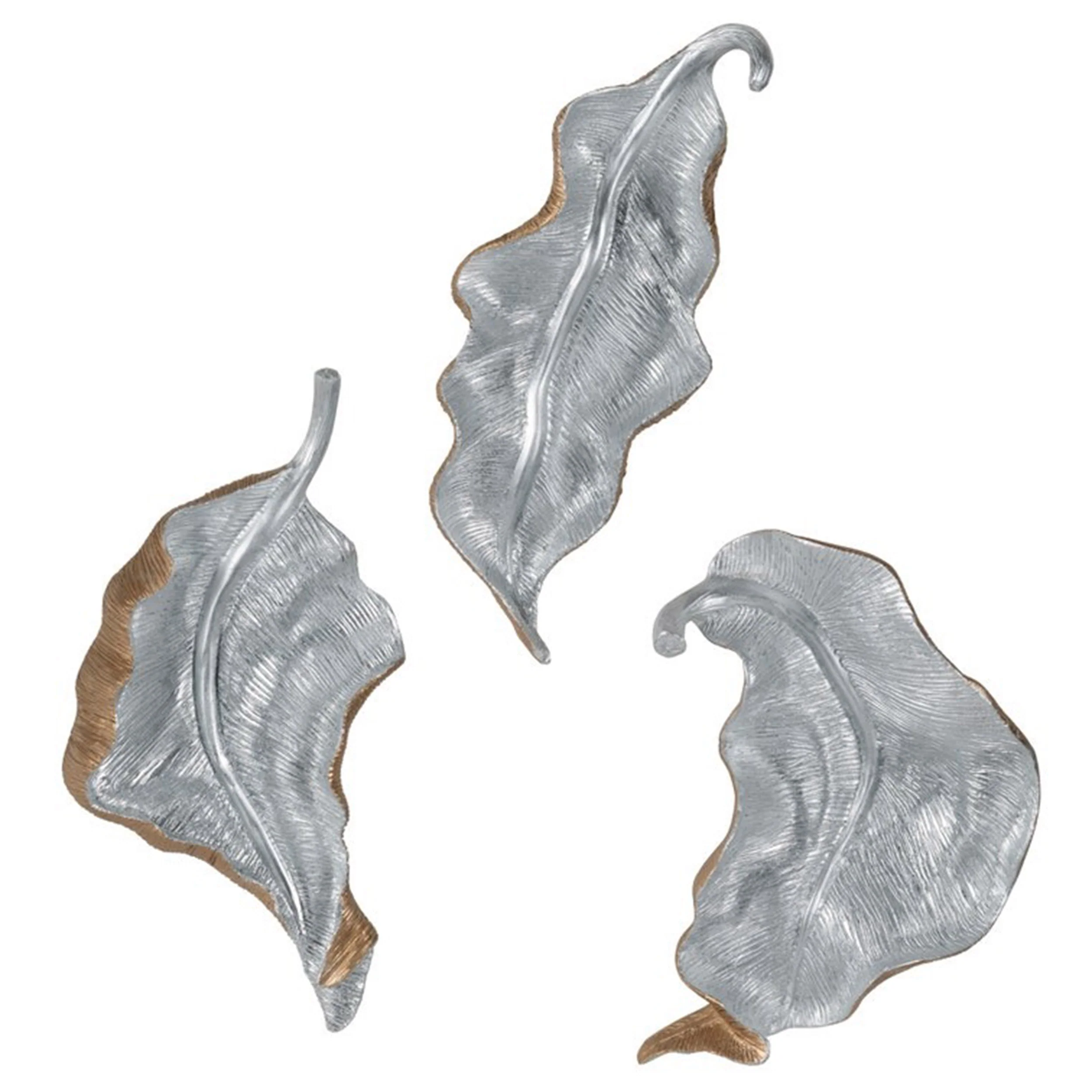 Luxe Leaves, Silver, Set of 3