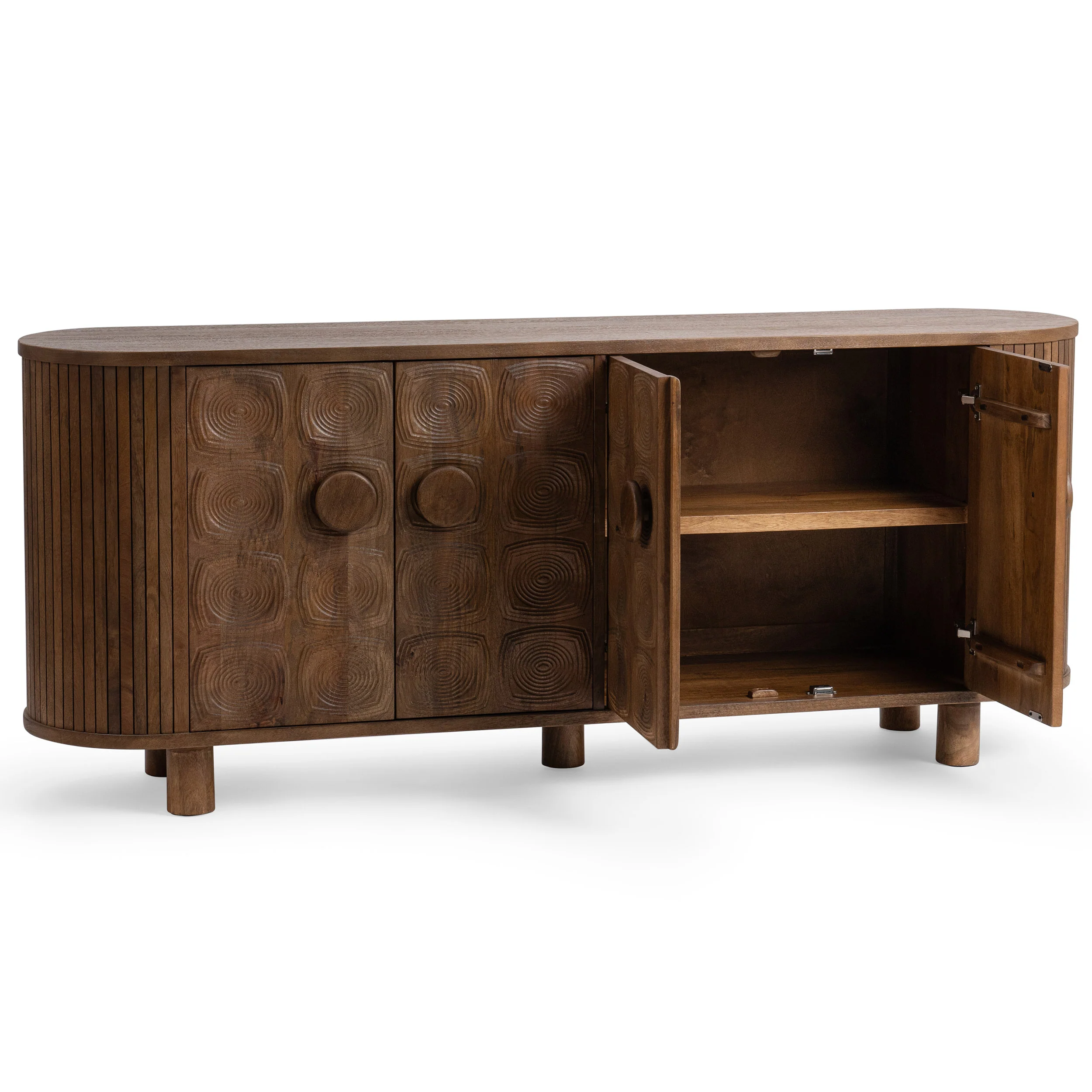 Lyle 4 Door Cabinet, Artisan Brown - Image 3
