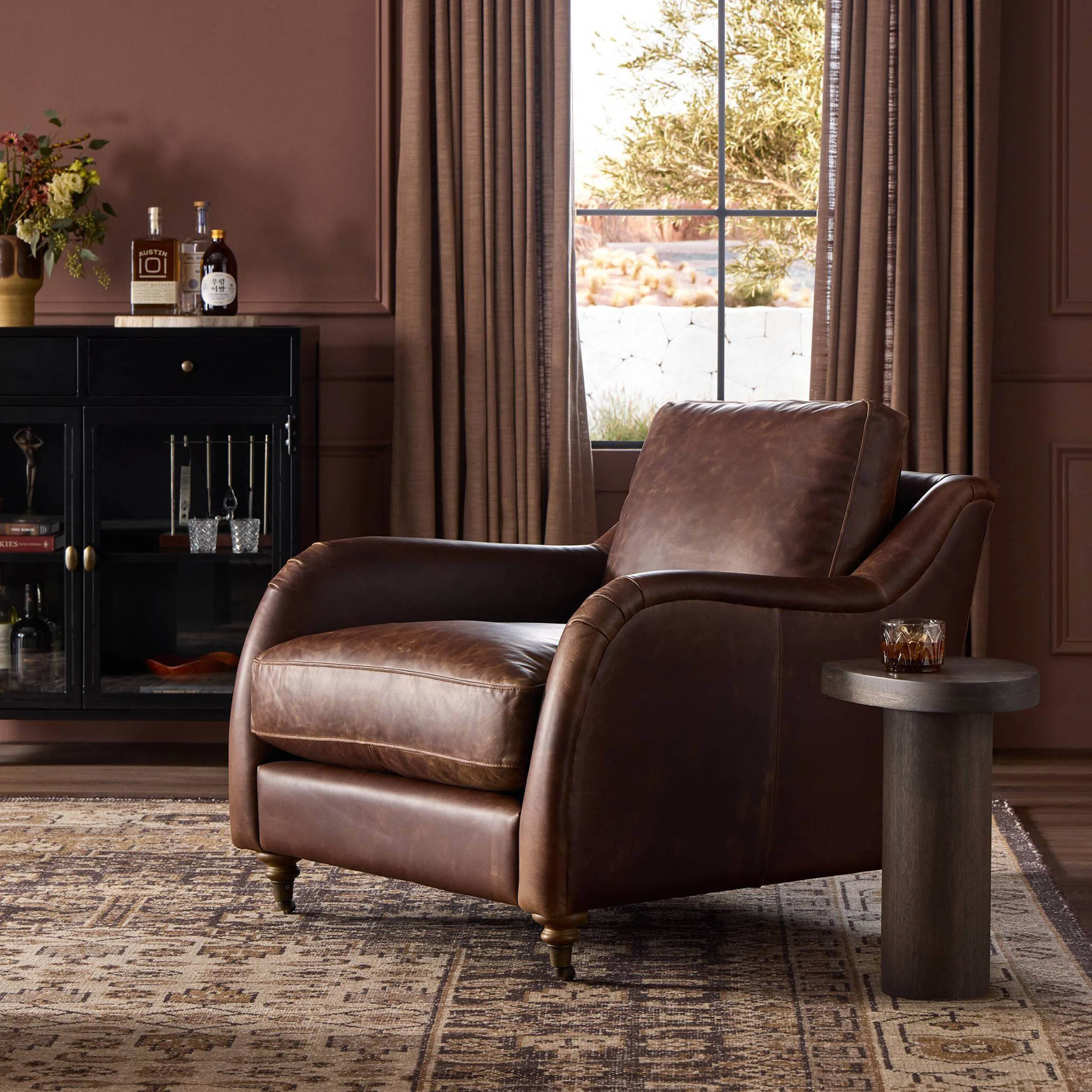 Lynne Leather Chair, Raleigh Cigar by Amber Lewis x Four Hands - Image 7