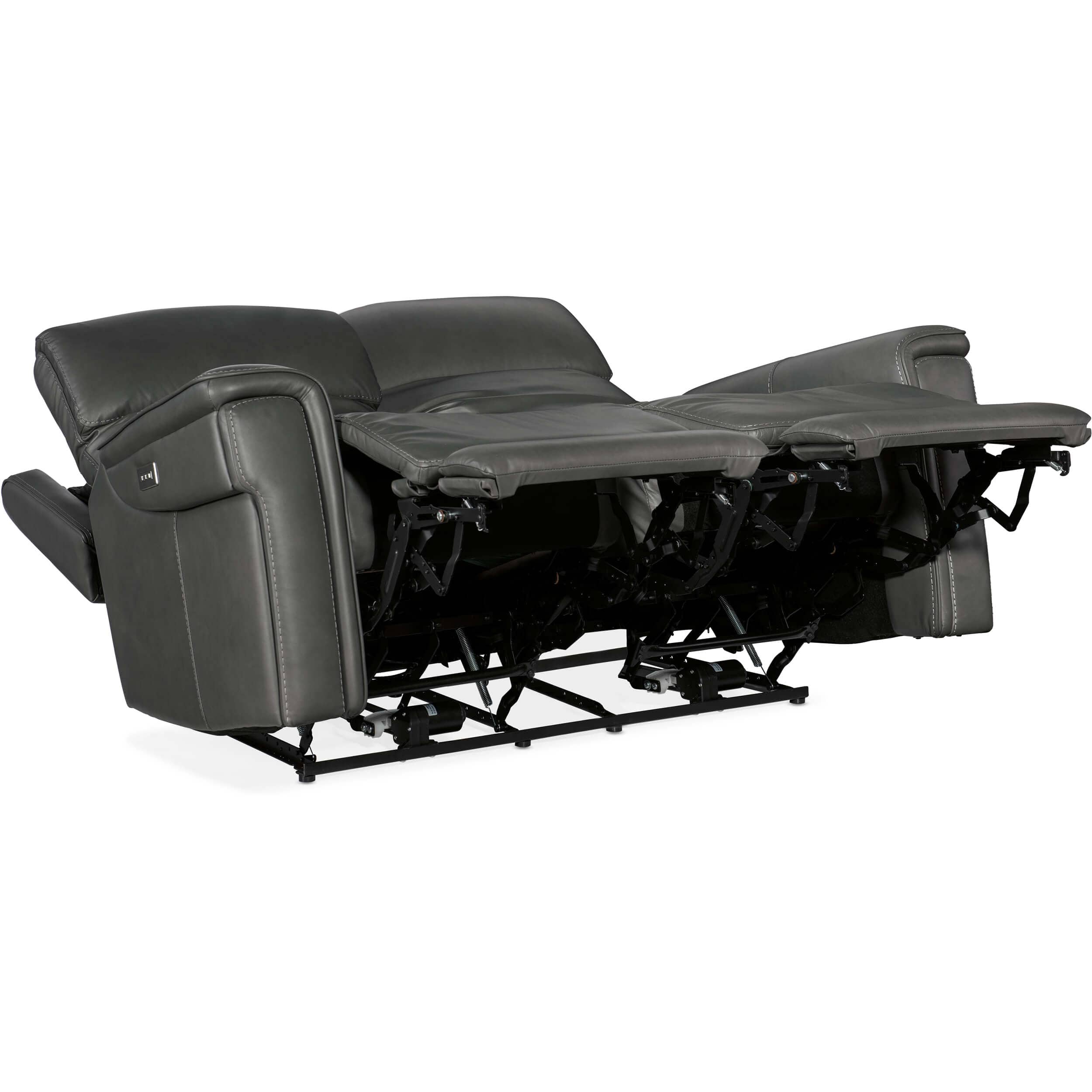 Lyra Zero Gravity Leather Power Loveseat, Sahara Dorian Gray - Image 4