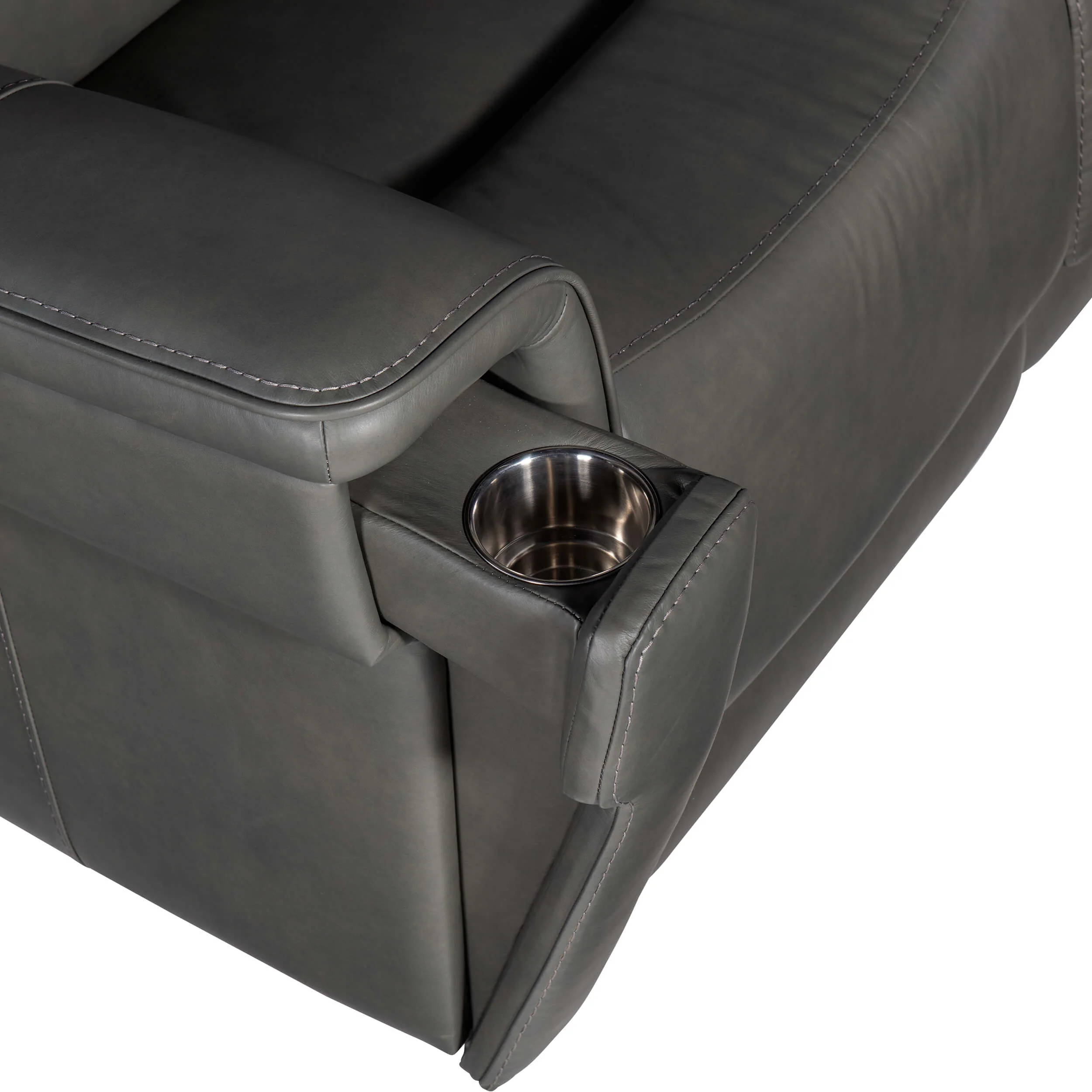 Lyra Zero Gravity Leather Power Loveseat, Sahara Dorian Gray - Image 7