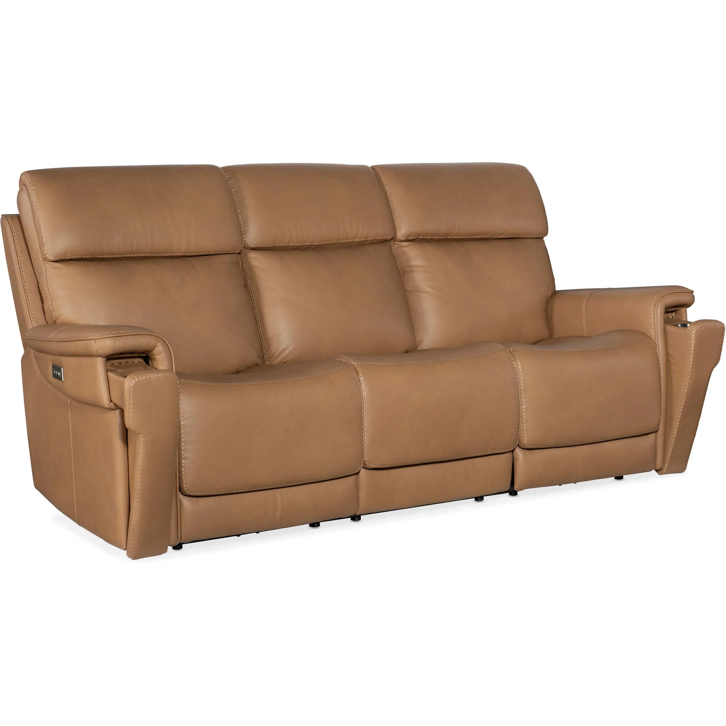 Lyra Zero Gravity Power Leather Sofa, Sahara Sandalwood - Image 4