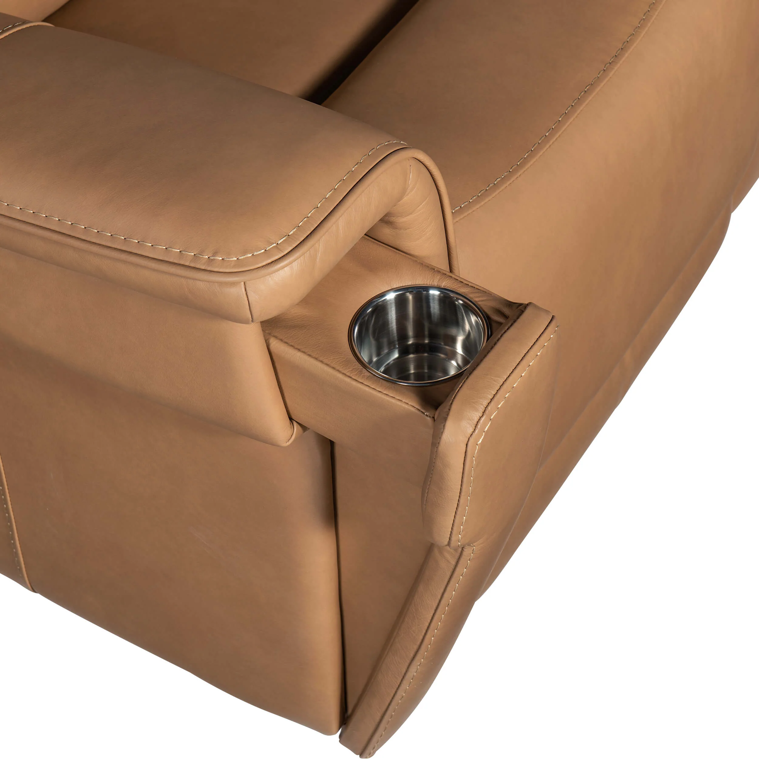 Lyra Zero Gravity Power Leather Sofa, Sahara Sandalwood - Image 7