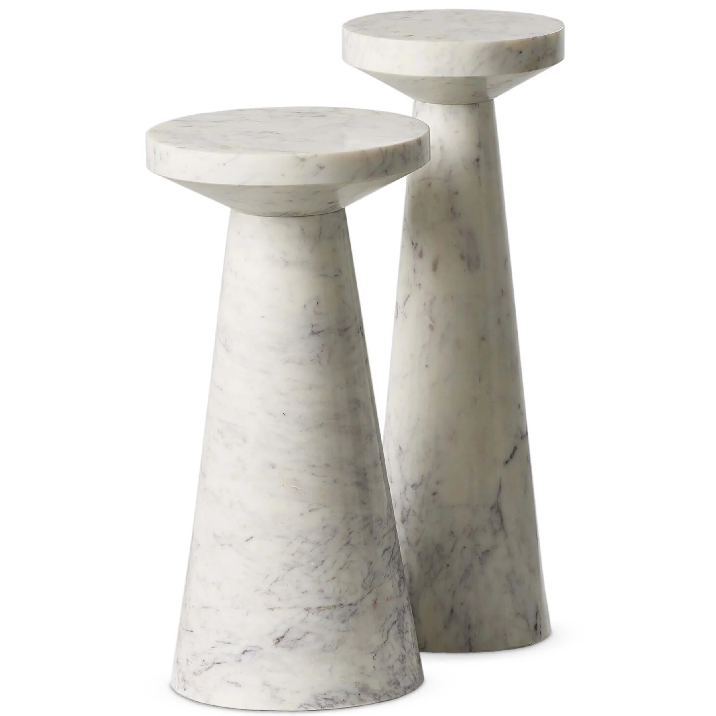 Mabel Nesting End Tables, White Marble by Four Hands