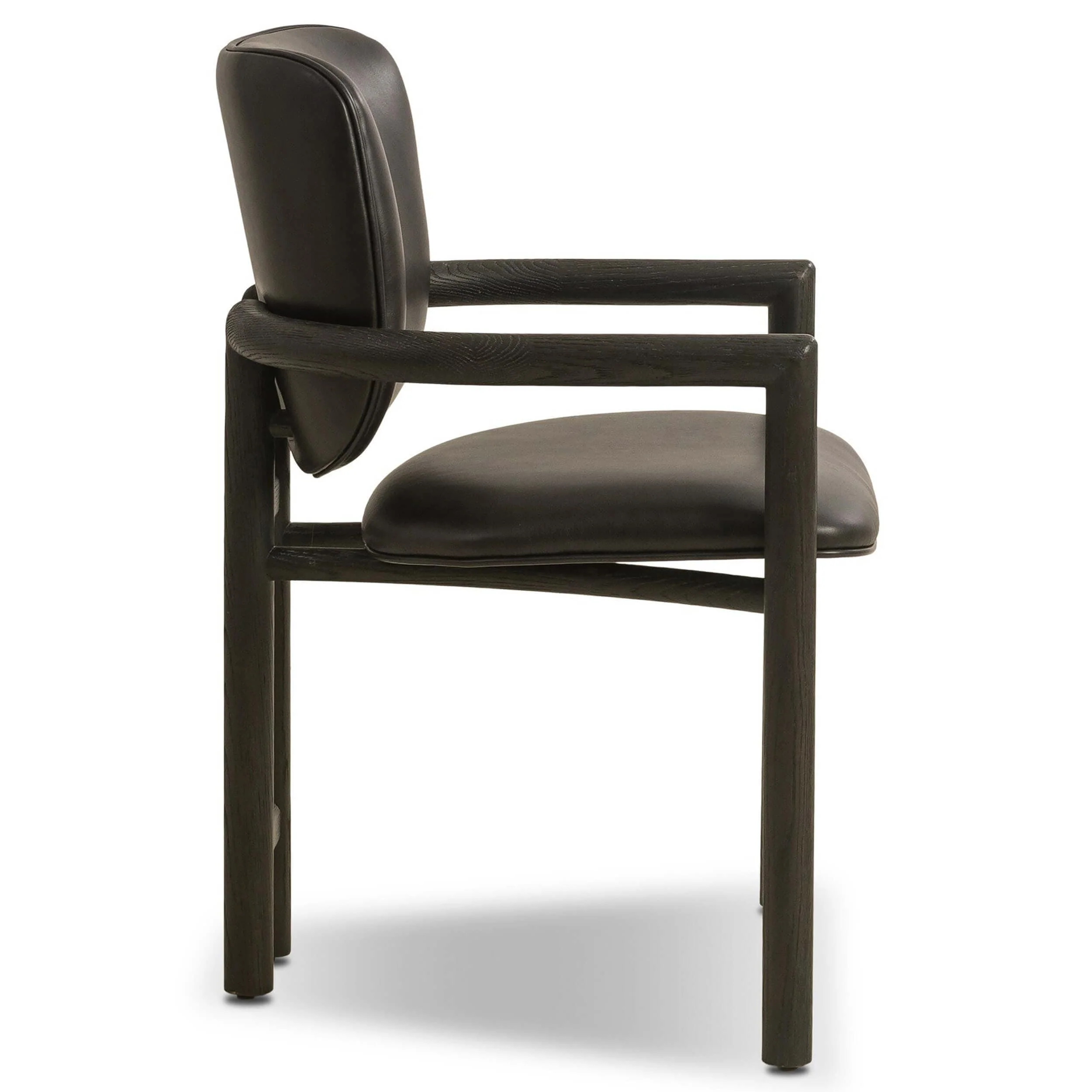 Madeira Leather Dining Armchair, Sonoma Black by Four Hands - Image 3
