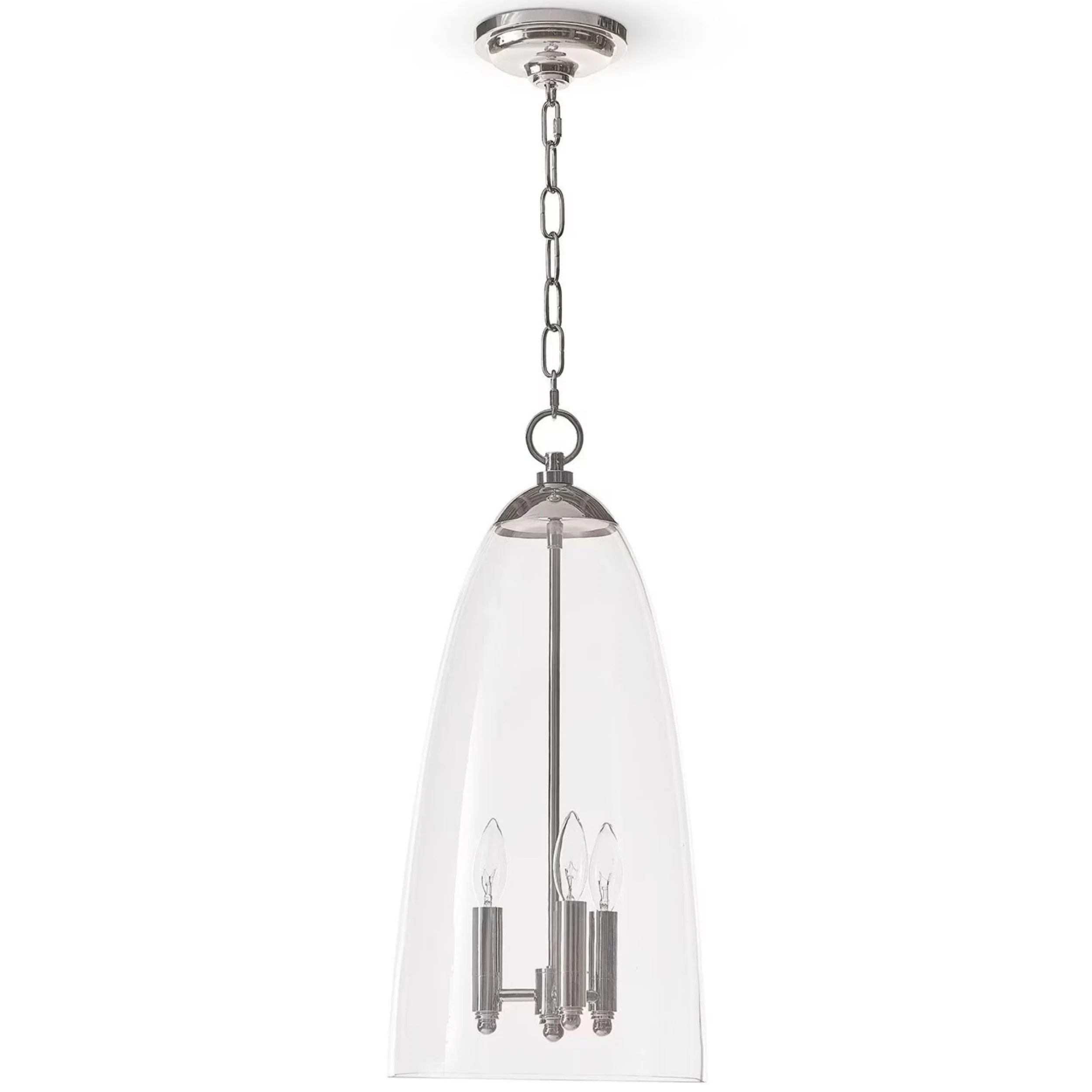 Maiden Glass Pendant, Polished Nickel