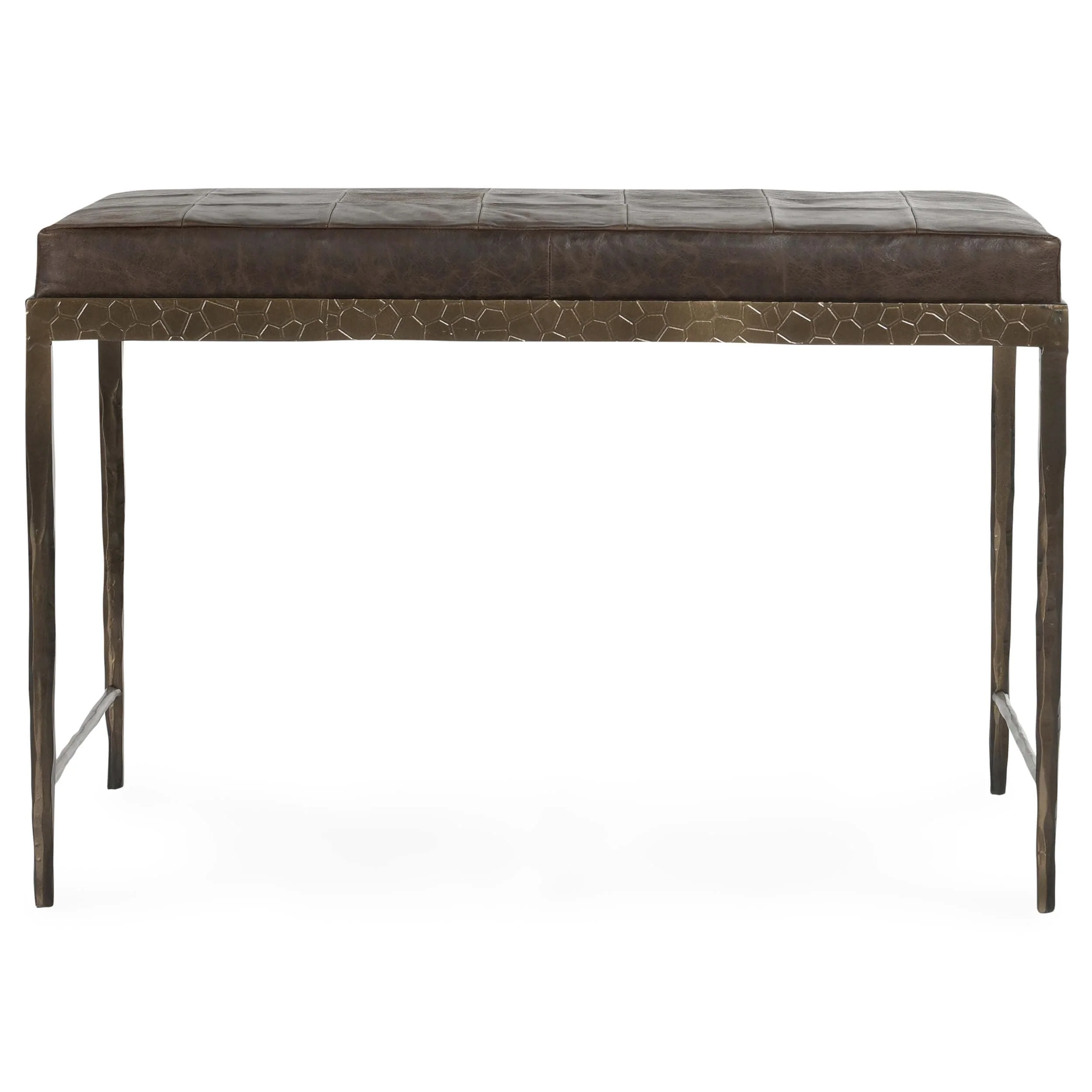 Malo Leather Bench, Cocoa - Image 2