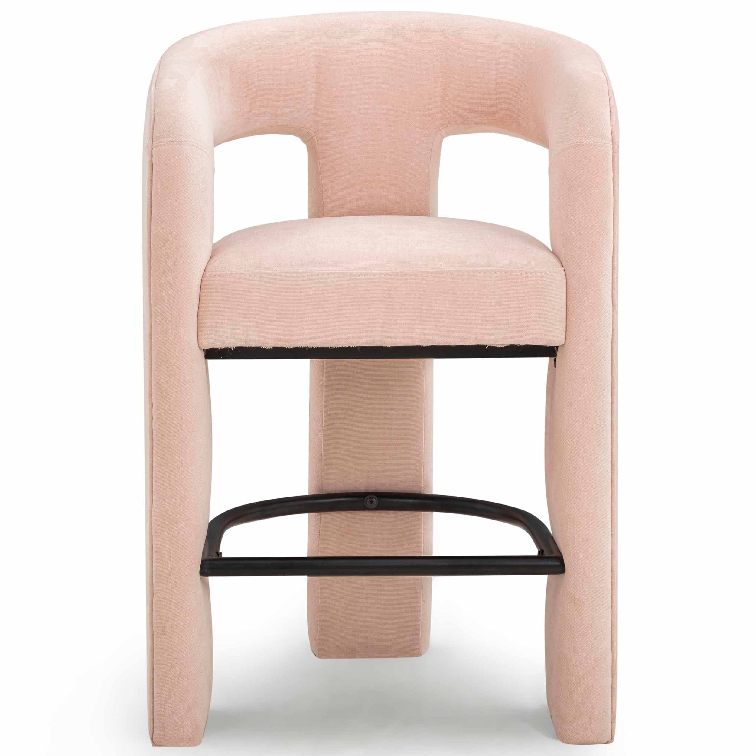 Malone Chenille Counter Stool, Blush - Image 2