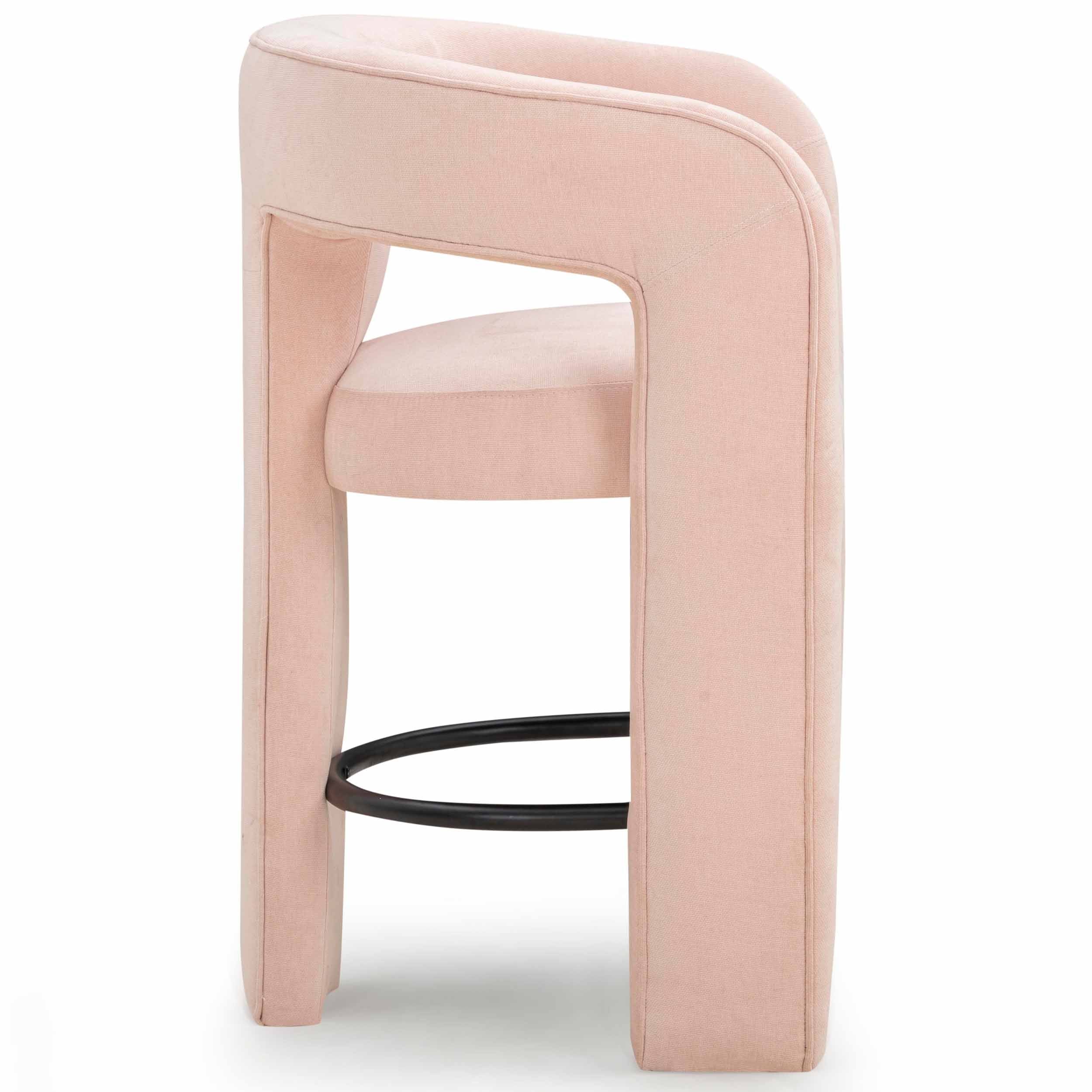 Malone Chenille Counter Stool, Blush - Image 3
