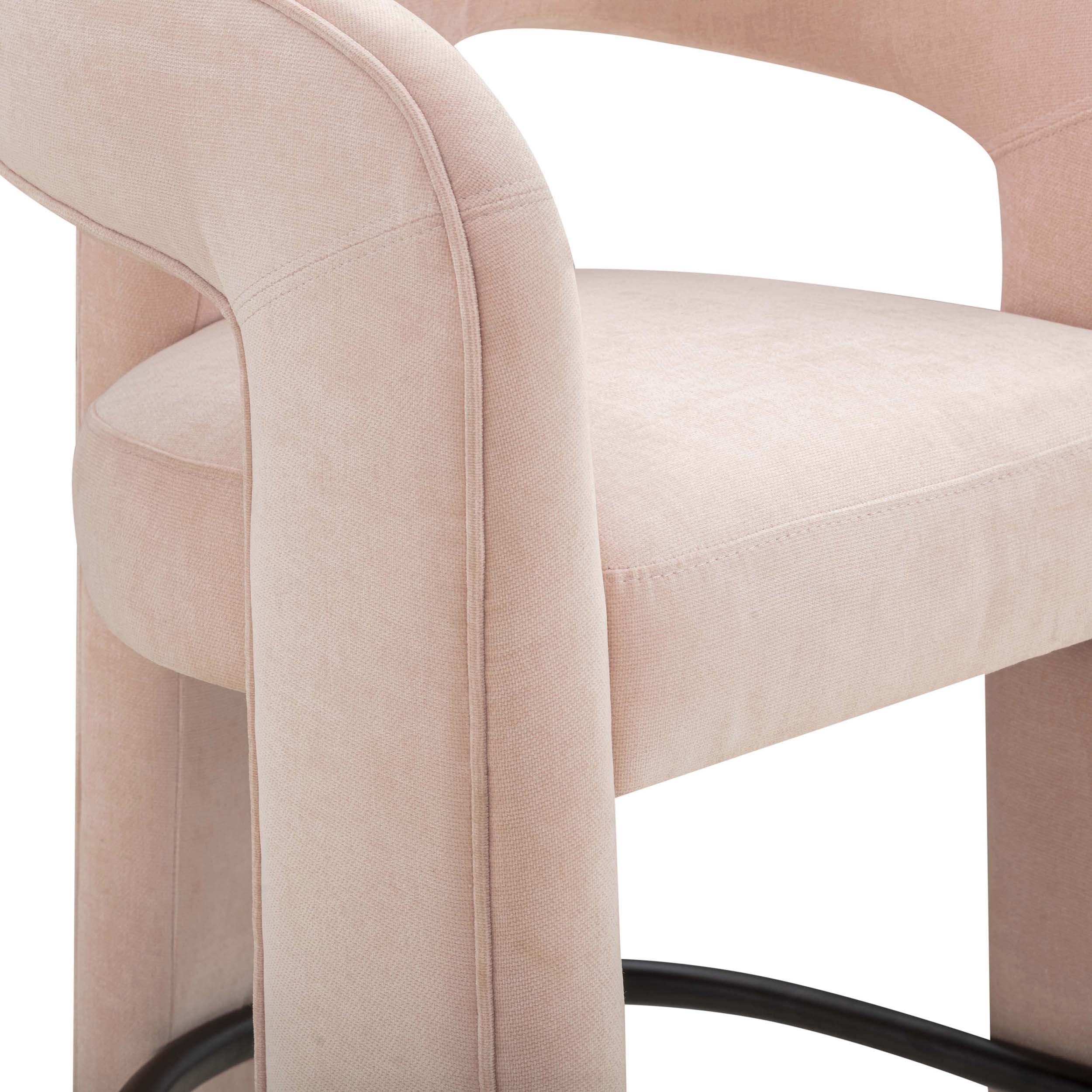 Malone Chenille Counter Stool, Blush - Image 5