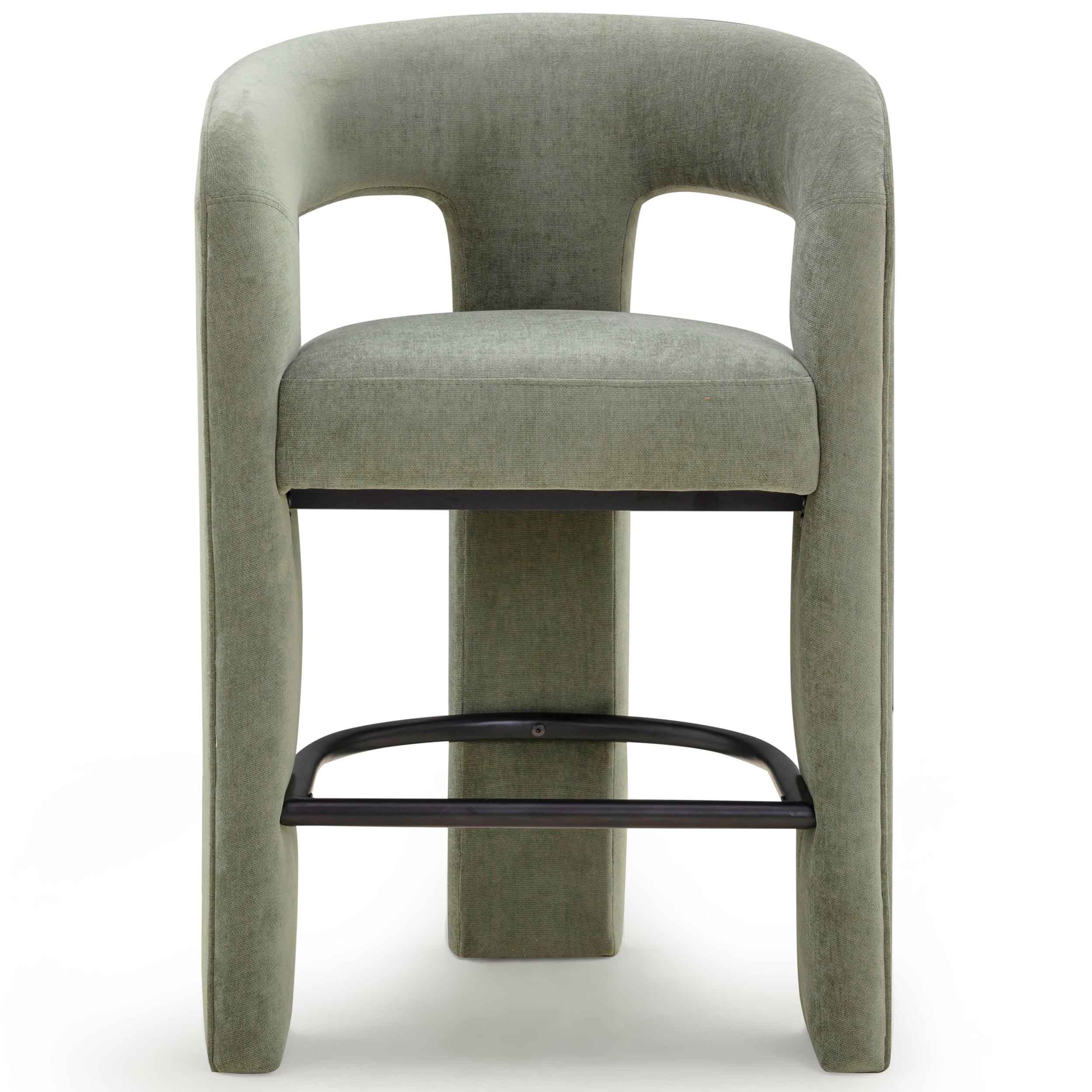 Malone Chenille Counter Stool, Green - Image 2
