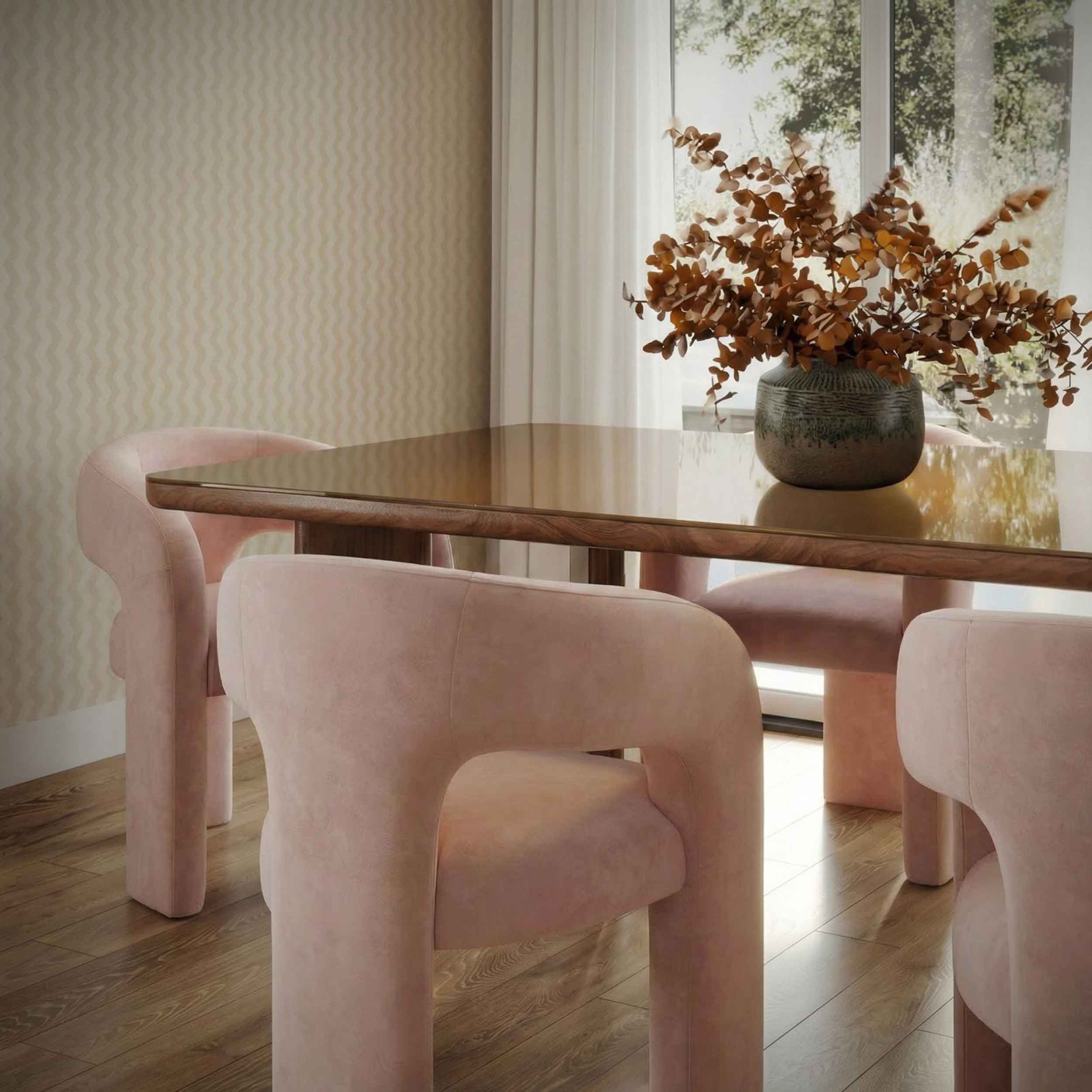 Malone Chenille Dining Chair, Blush, Set of 2 - Image 6