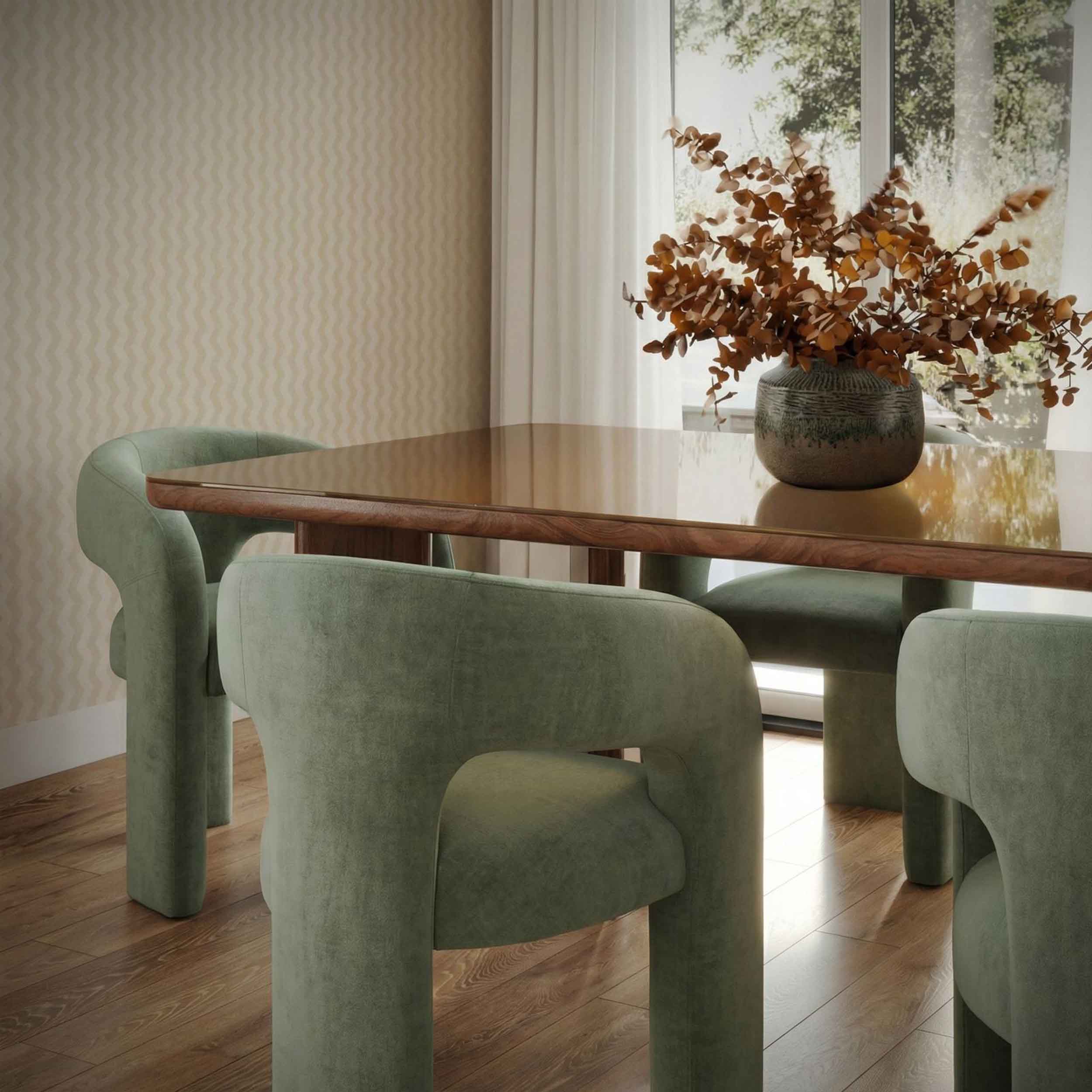 Malone Chenille Dining Chair, Green, Set of 2 - Image 6