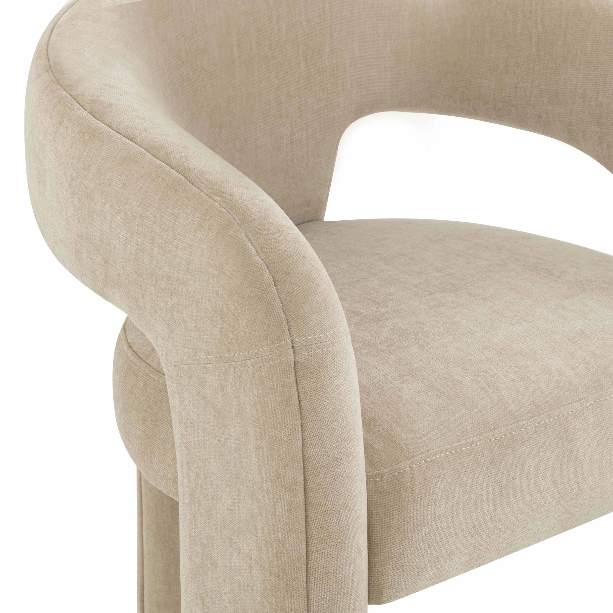 Malone Chenille Dining Chair, Taupe - Image 5
