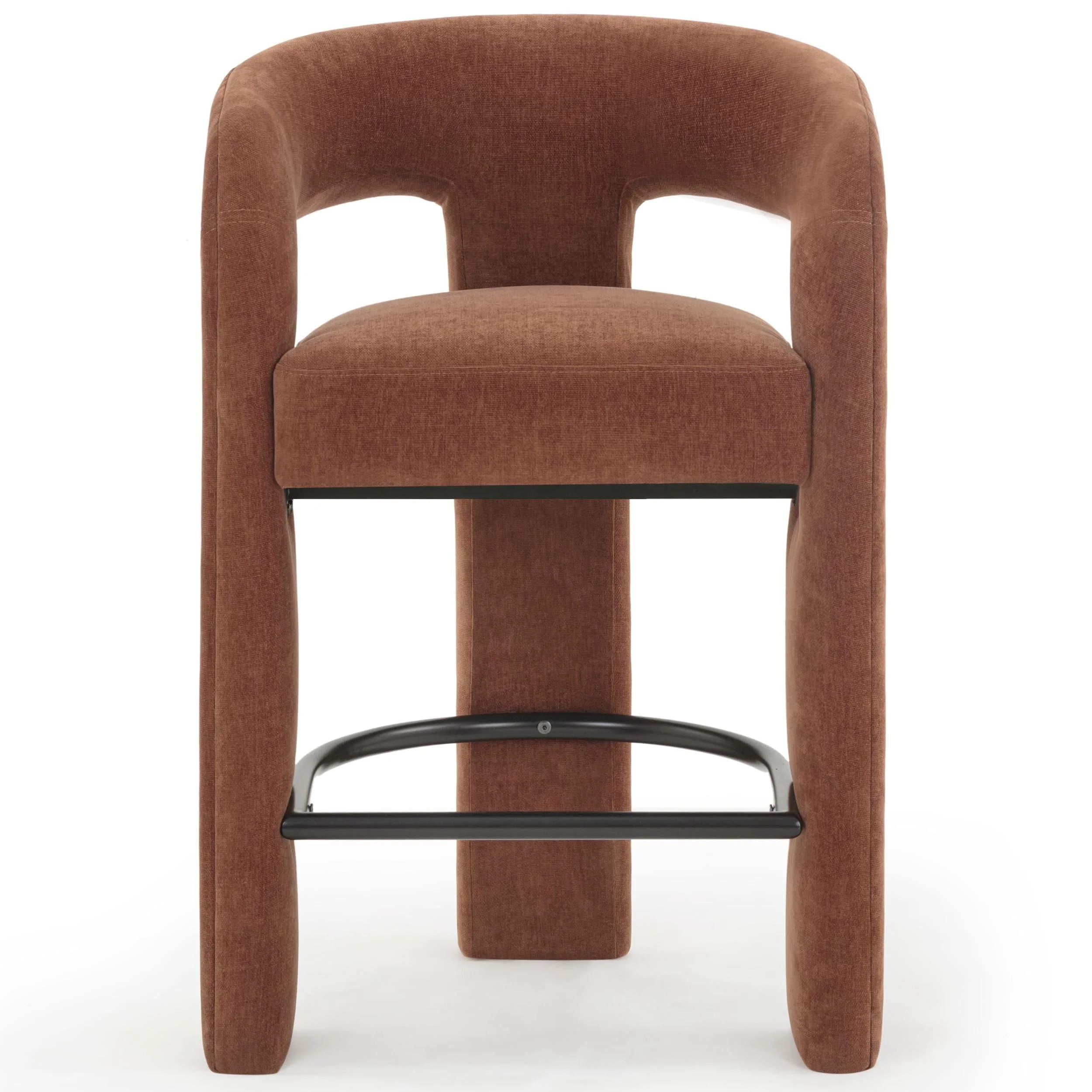 Malone Chenille Counter Stool, Rust - Image 2