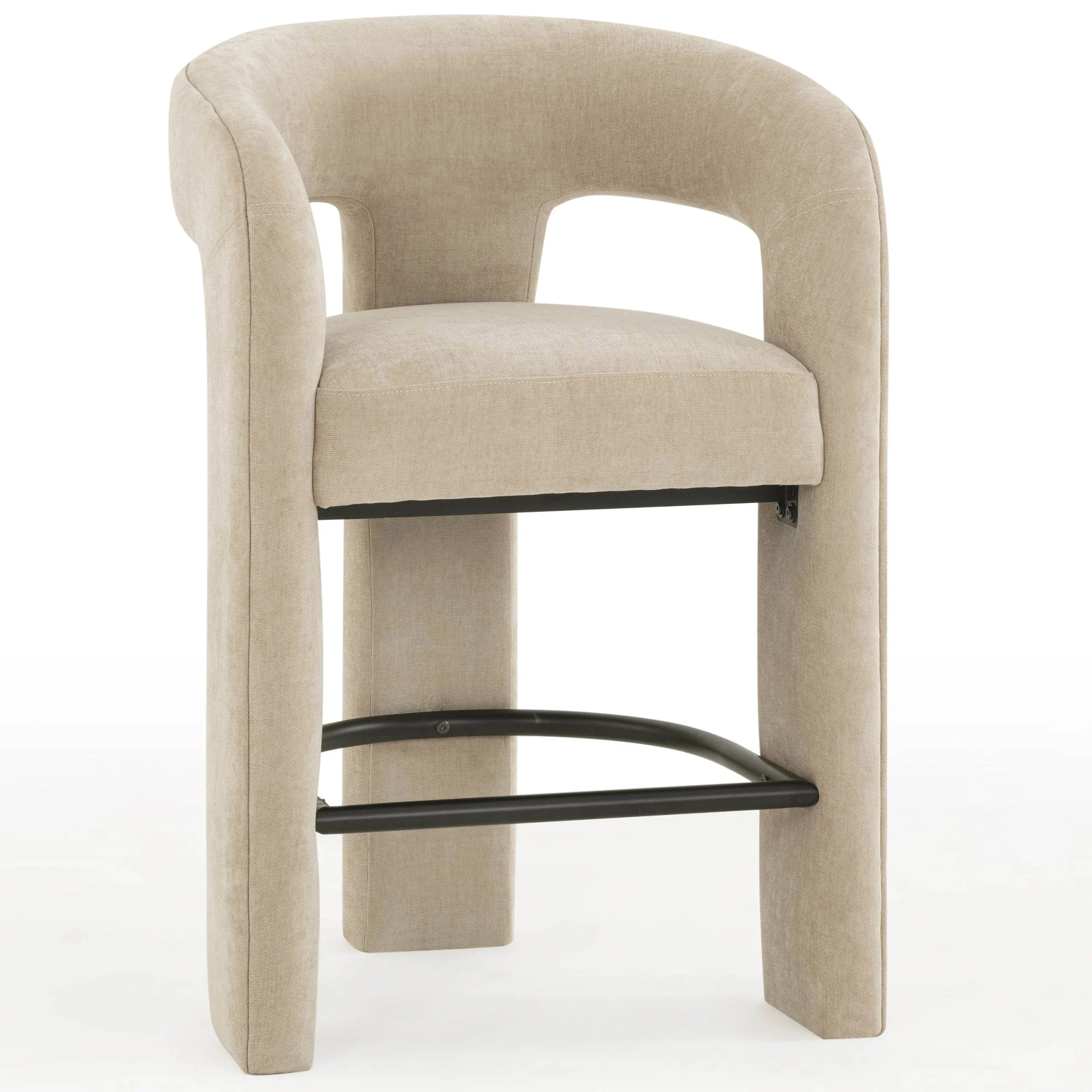Malone Chenille Counter Stool, Taupe