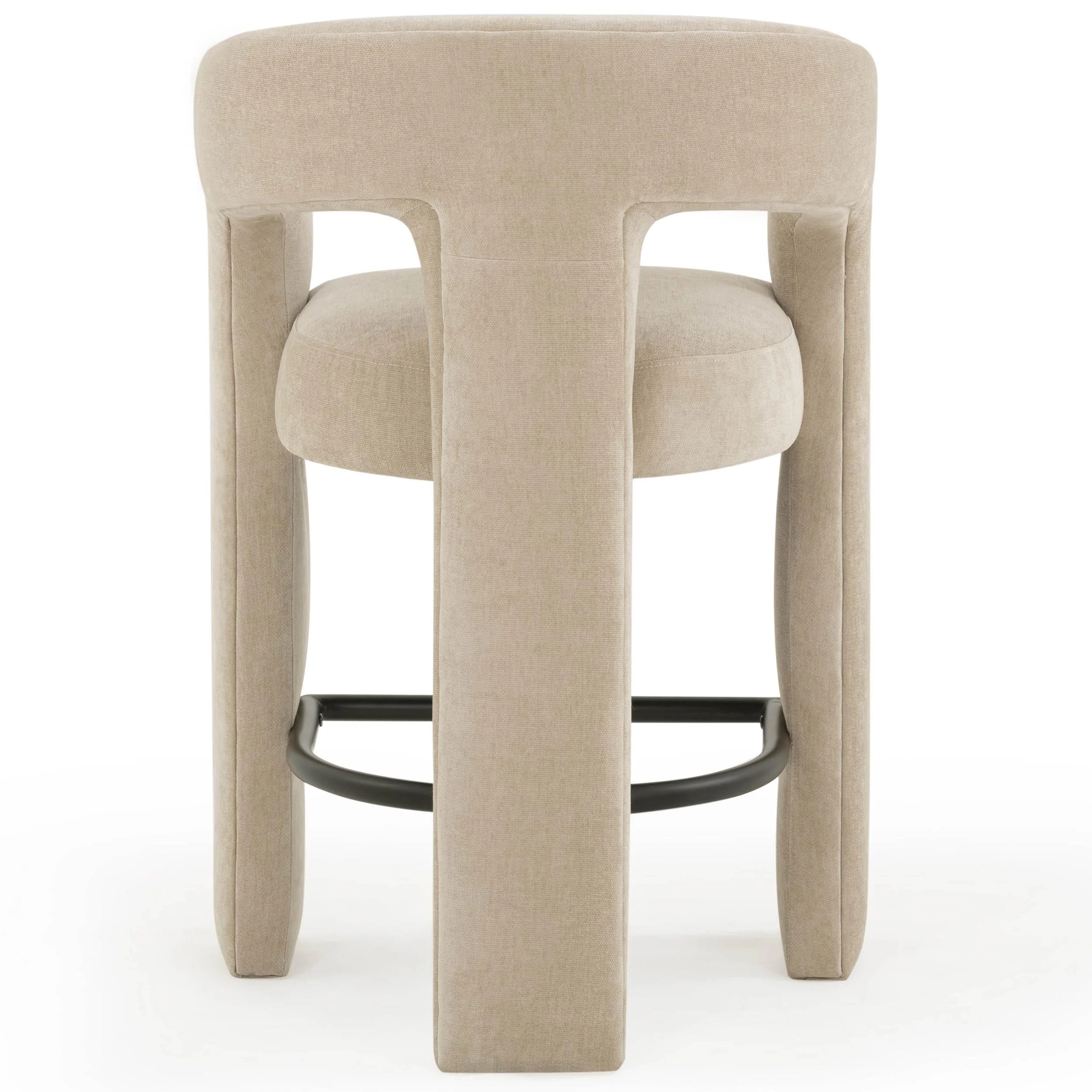 Malone Chenille Counter Stool, Taupe - Image 4