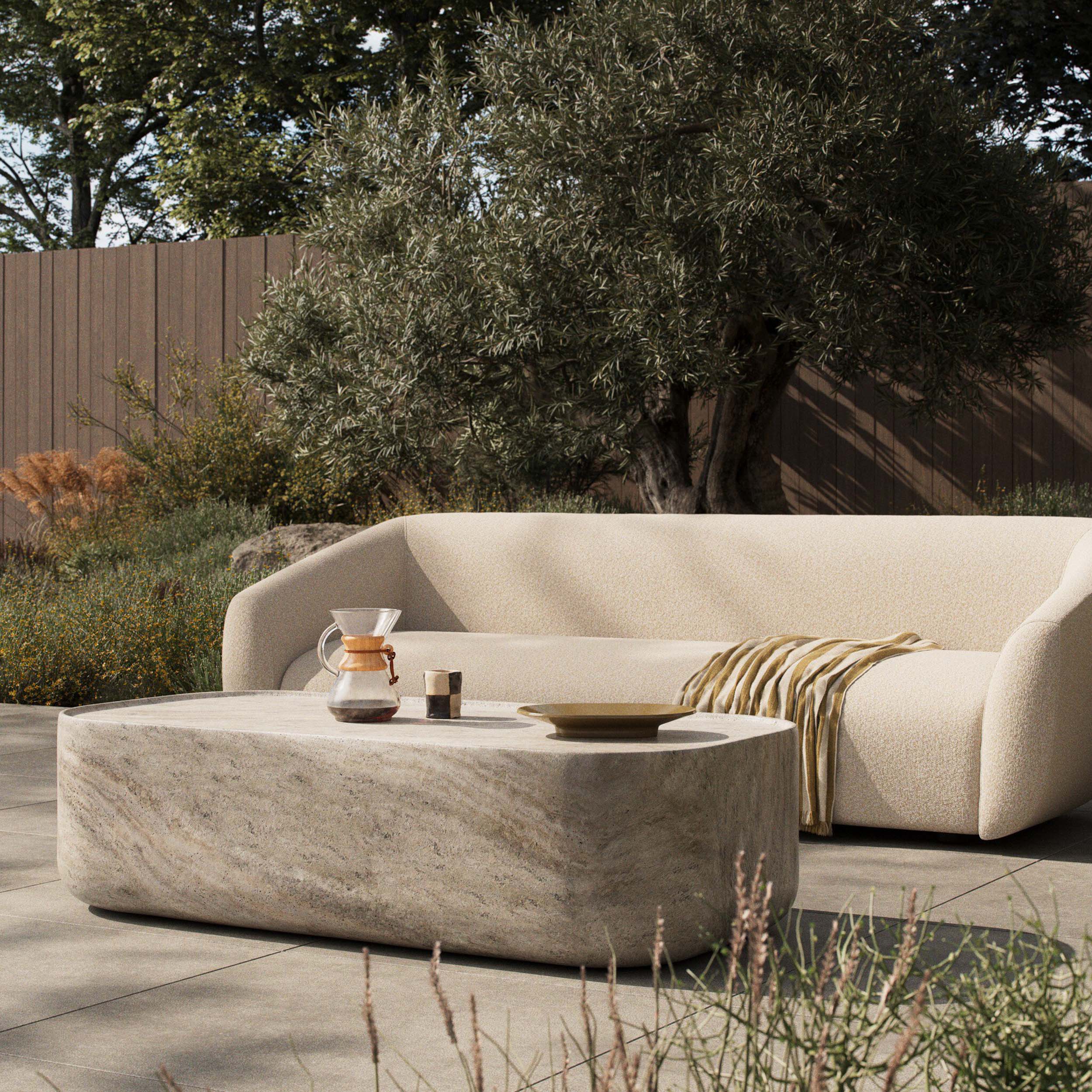 Manor Outdoor Coffee Table, Sandy Grey by Four Hands - Image 7