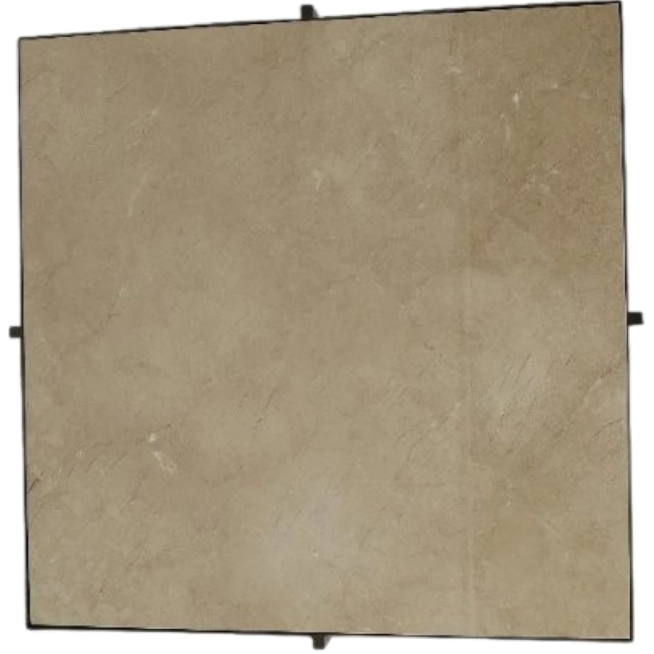 Marble and Forged Metal Coffee Table, Beige - Image 2