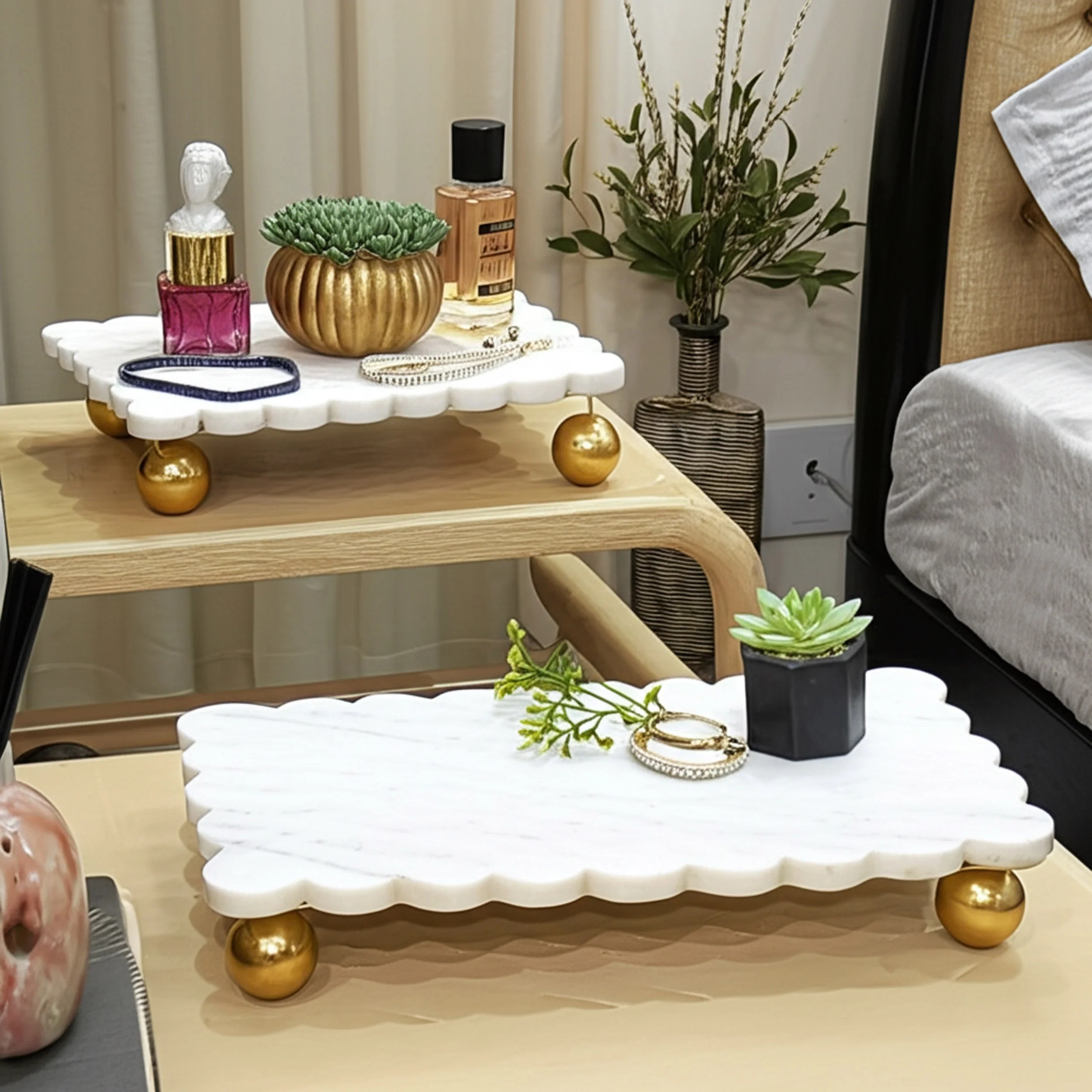 Marble Scallop Trays, Set of 2 - Image 6