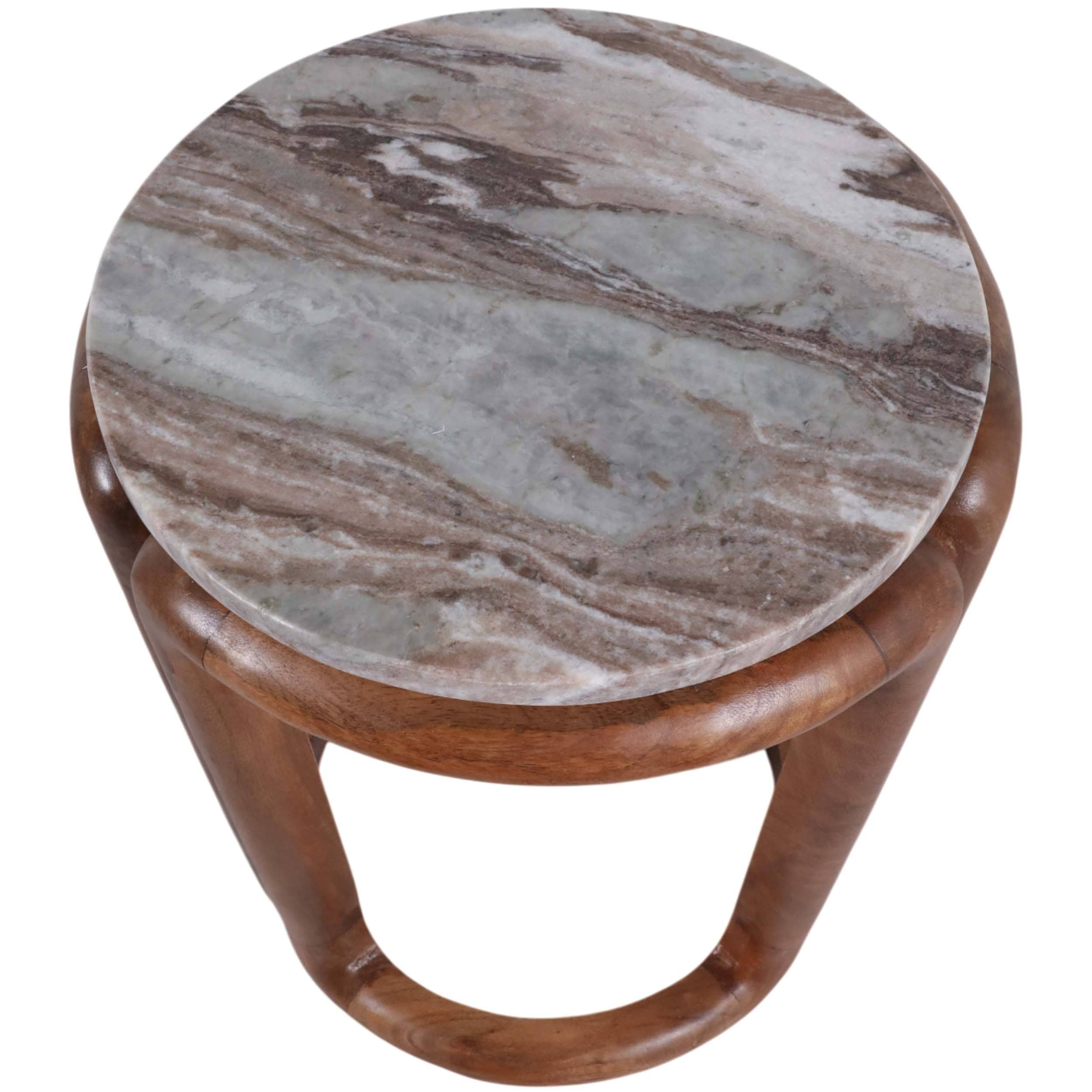 Marble Top Accent Table, Ivory - Image 3