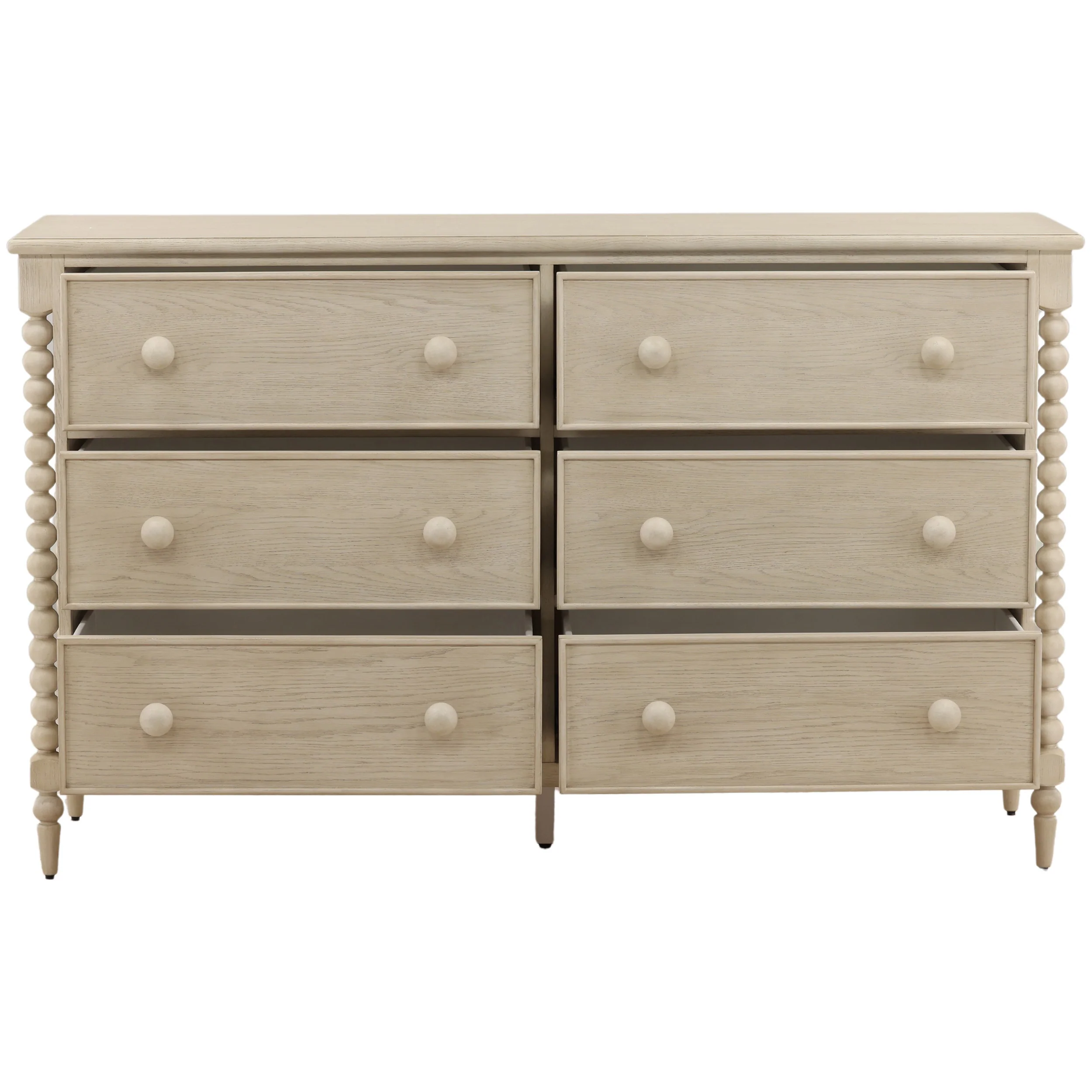 Marcellina 6 Drawer Dresser, White Wash - Image 4