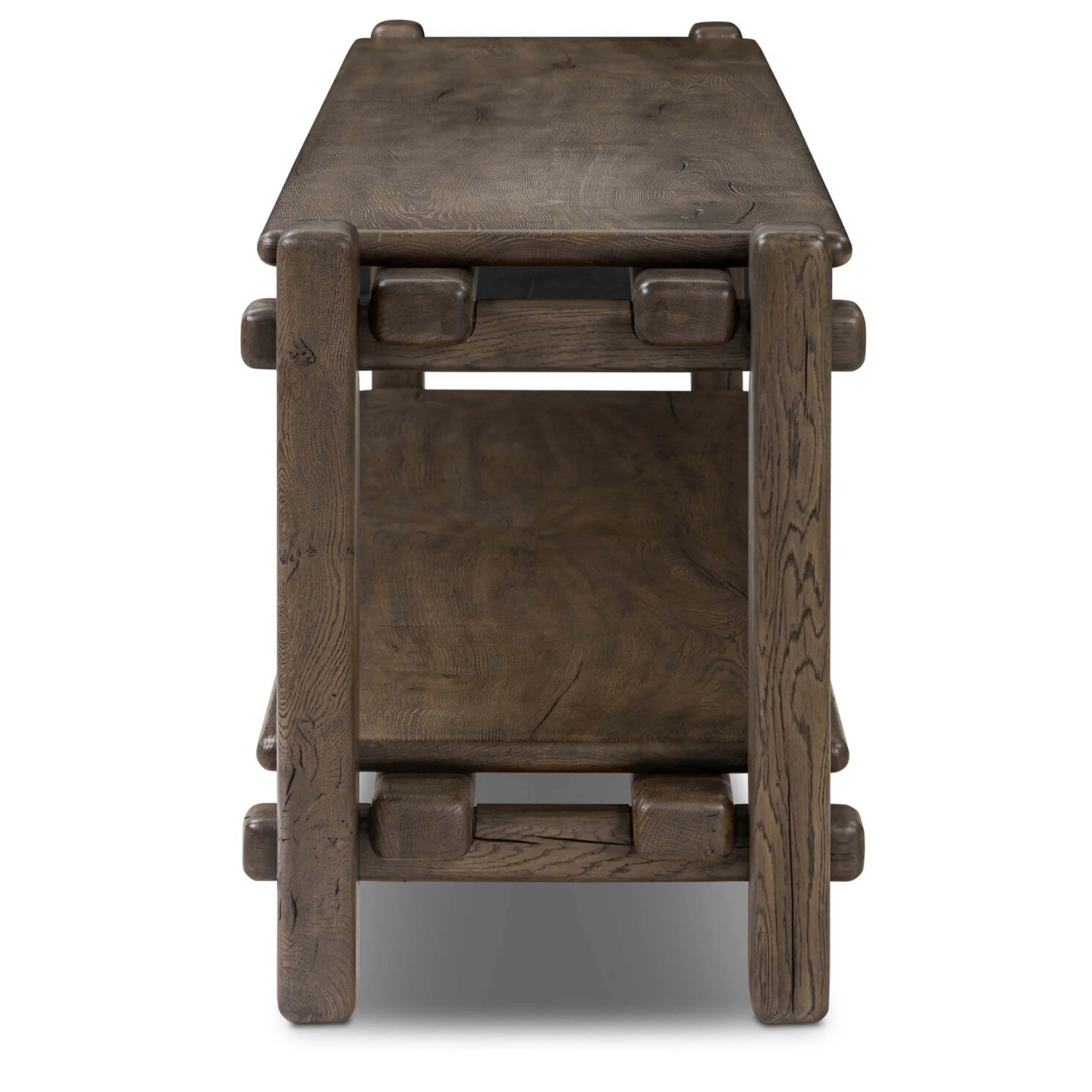 Marcia Low Console Table, Grey Reclaimed French Oak by Four Hands - Image 3