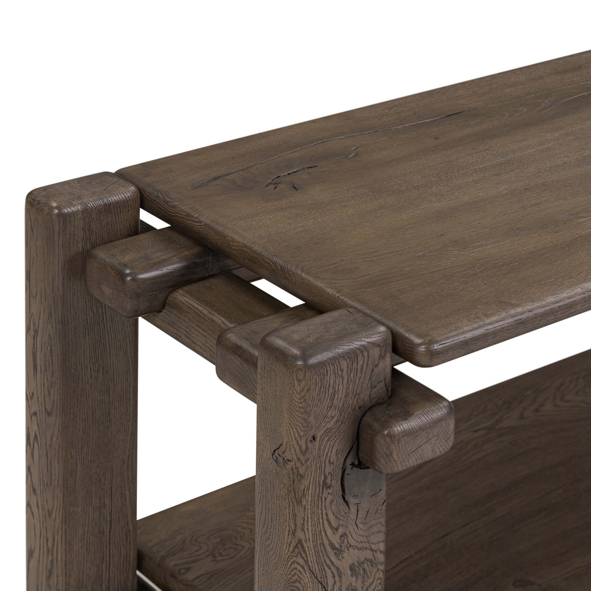 Marcia Low Console Table, Grey Reclaimed French Oak by Four Hands - Image 4