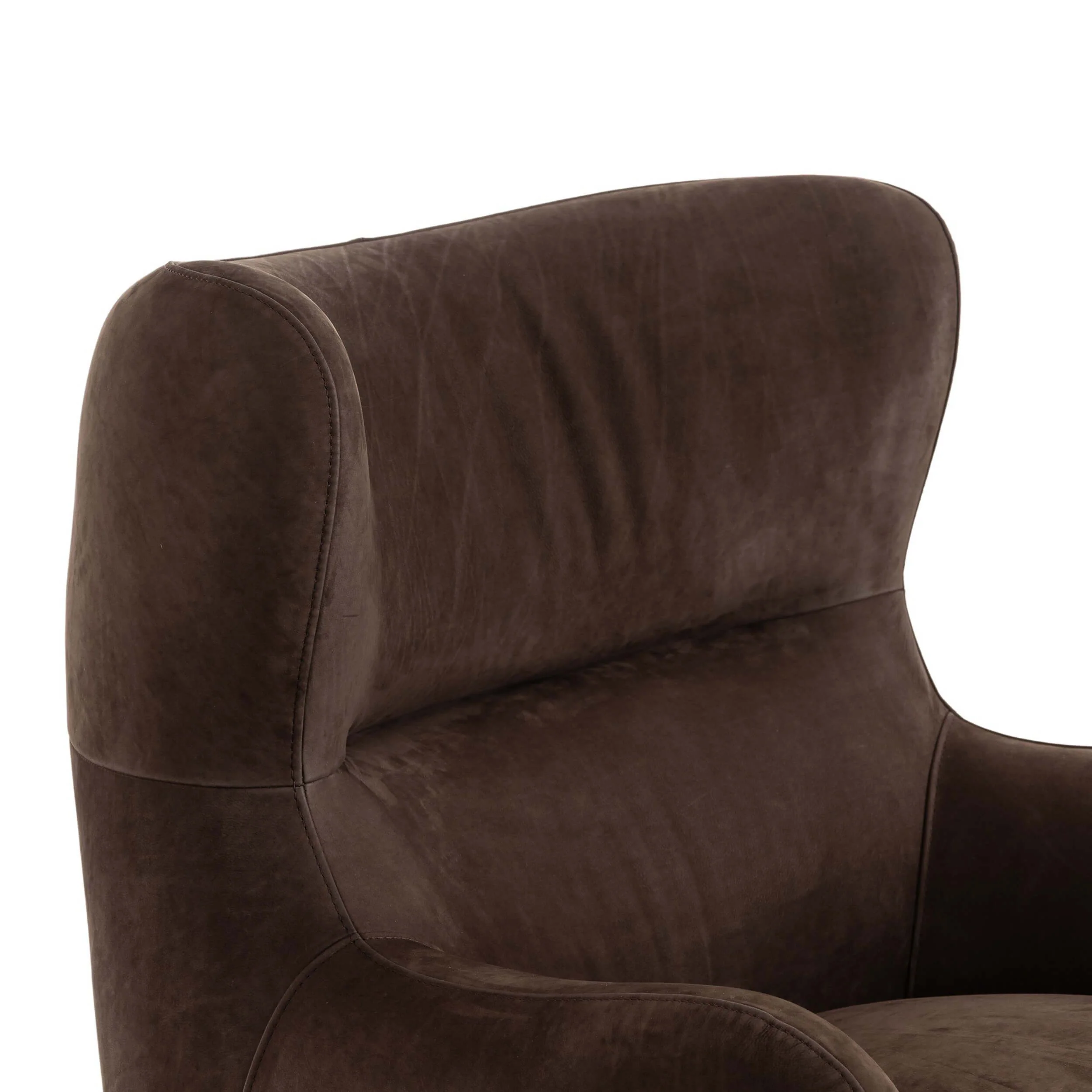 Mardell Leather Swivel Chair, Nubuck Cigar by Four Hands - Image 5