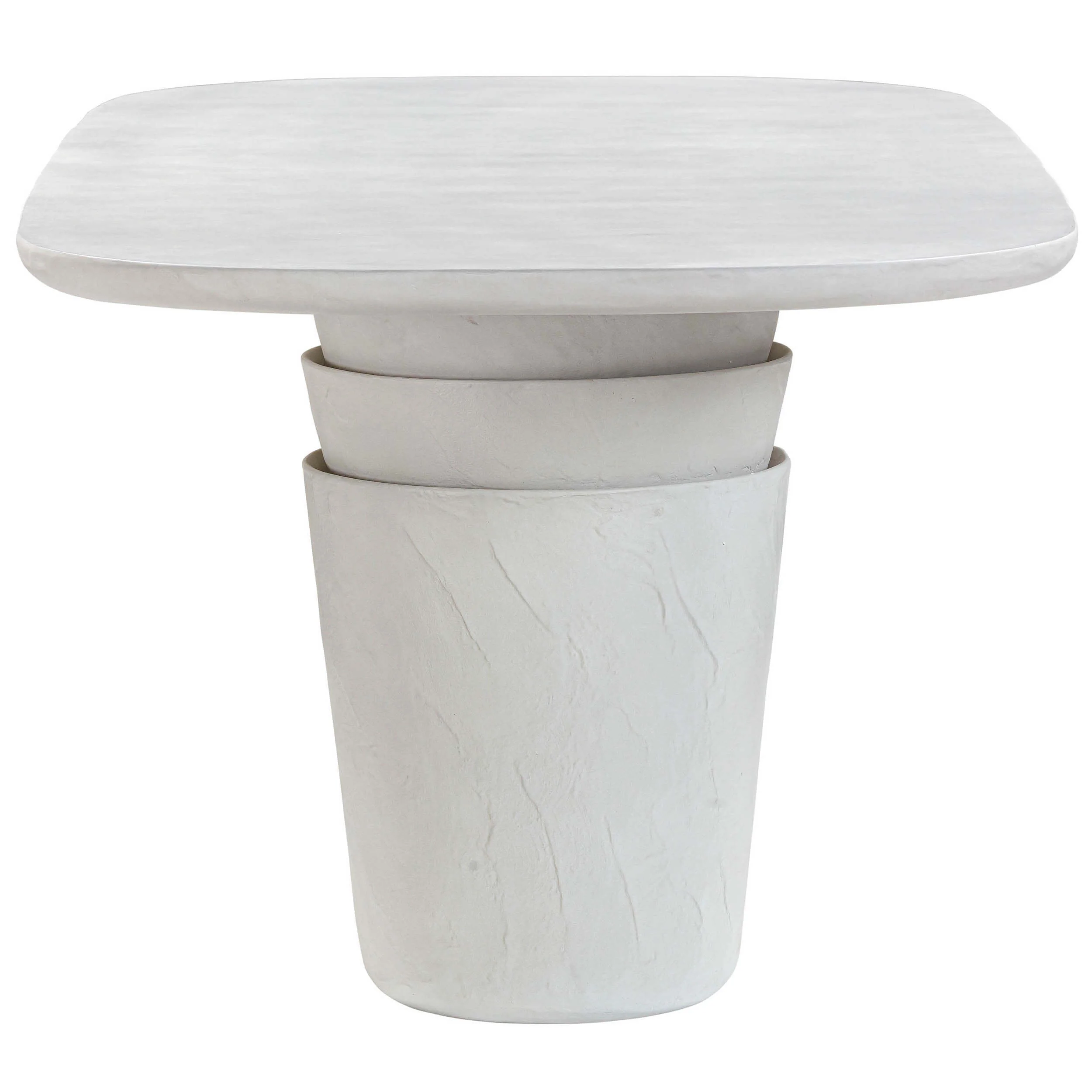 Margot Outdoor Oval Dining Table, Light Grey - Image 3
