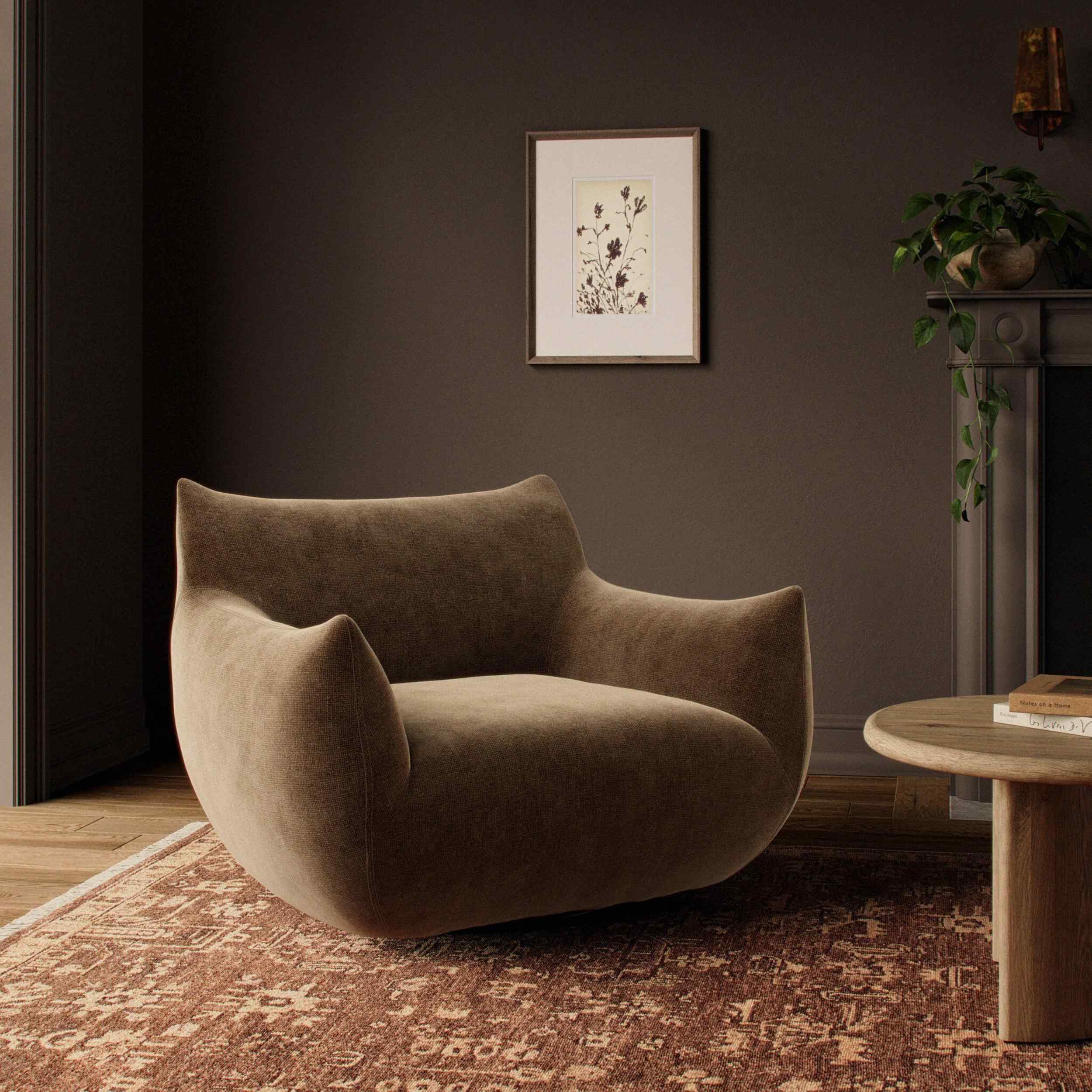 Margot Swivel Chair, Altair Mushroom by Four Hands - Image 5