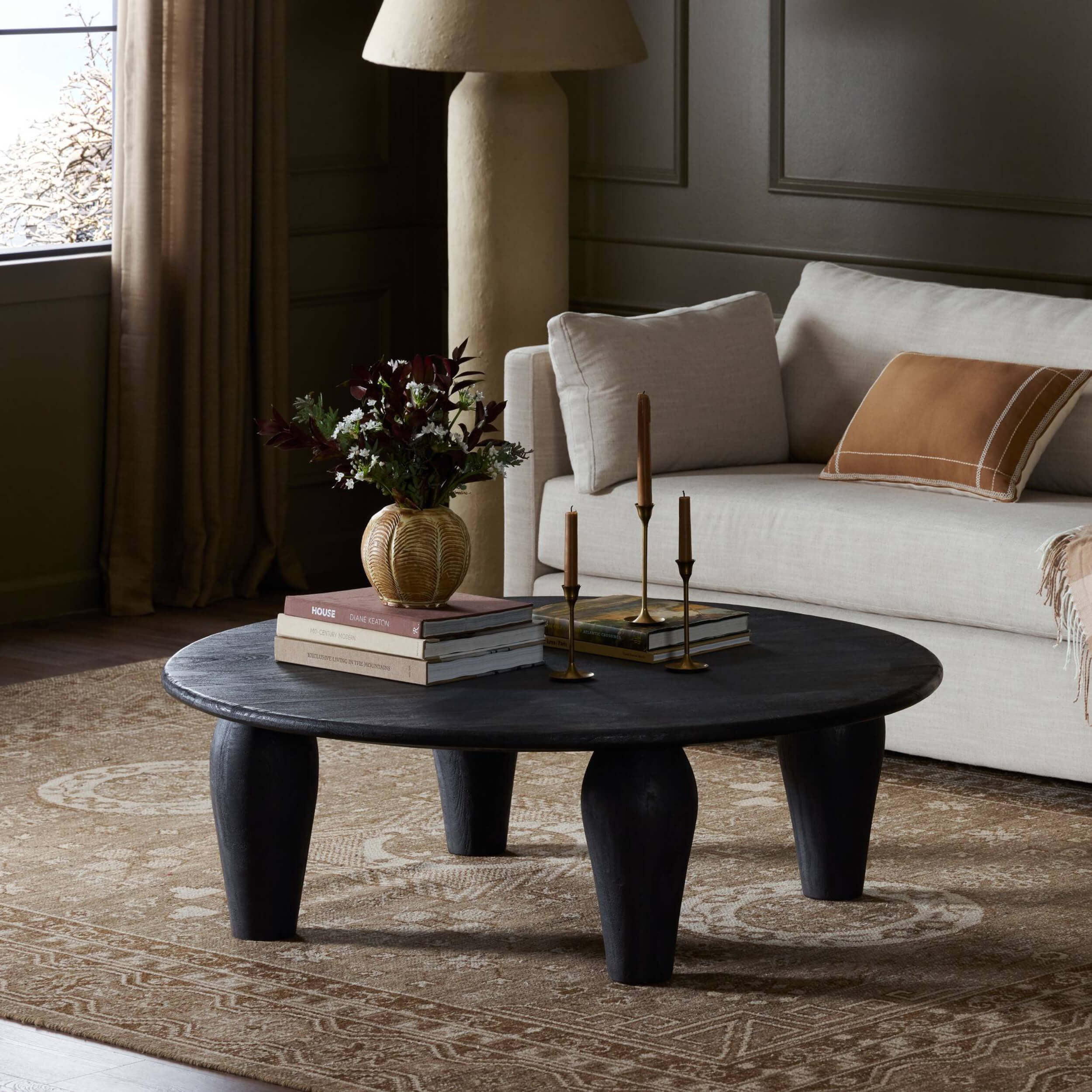 Maricopa Large Round Coffee Table, Dark Totem by Four Hands - Image 5