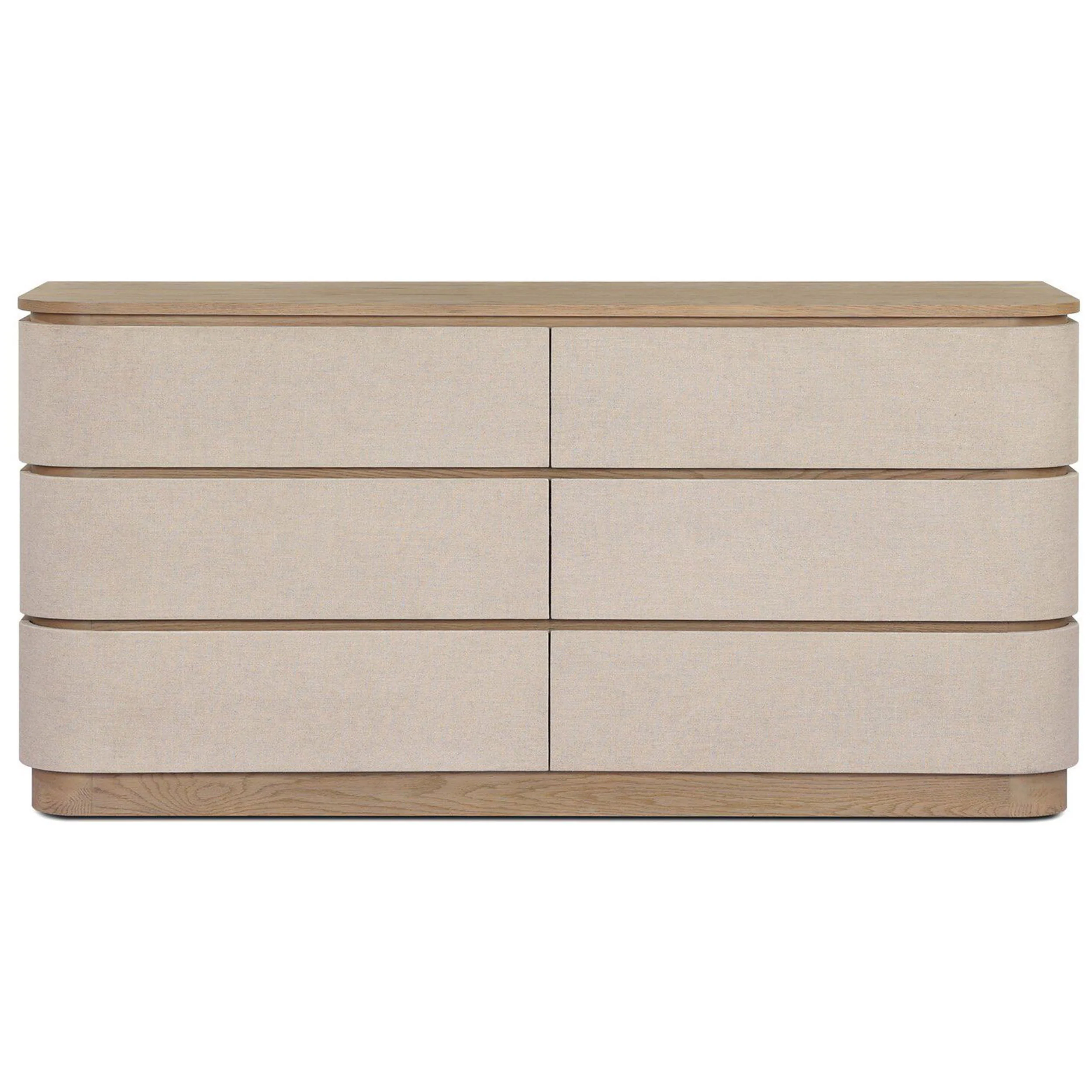 Mariella 6 Drawer Dresser, Beige Painted Linen by Four Hands - Image 2