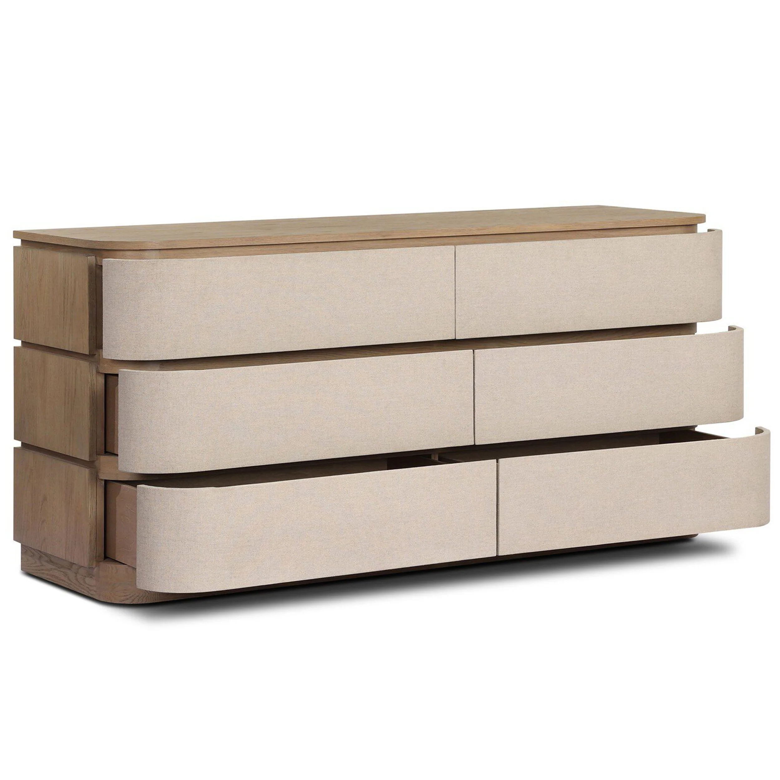 Mariella 6 Drawer Dresser, Beige Painted Linen by Four Hands - Image 4