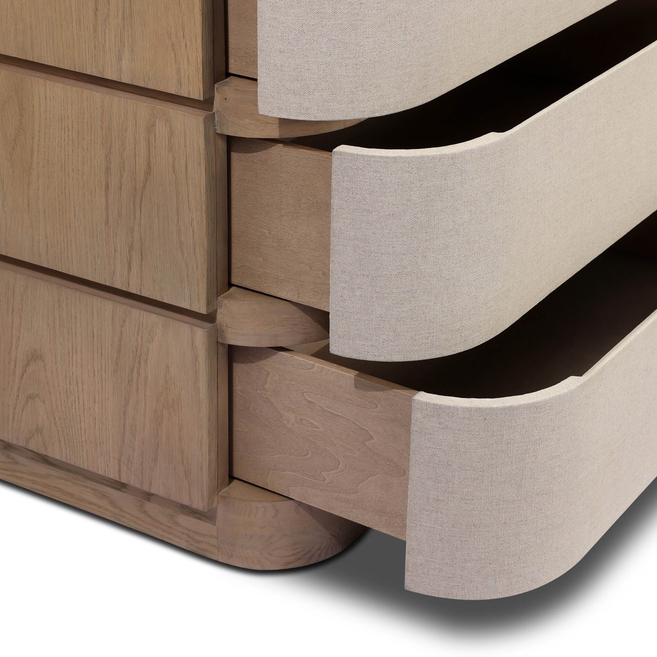 Mariella 6 Drawer Dresser, Beige Painted Linen by Four Hands - Image 5
