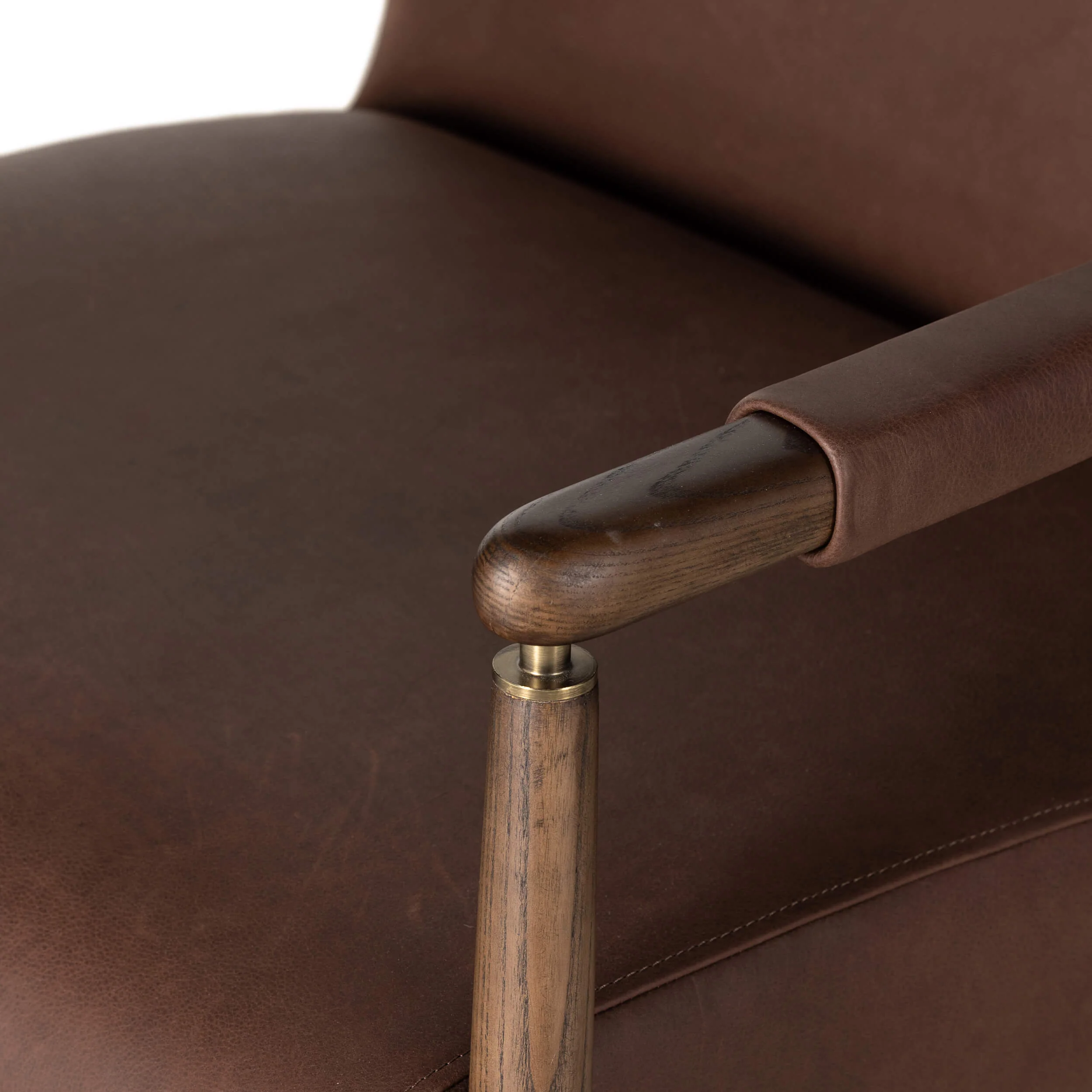 Markia Leather Chair, Brickhouse Dark Brown - Image 6