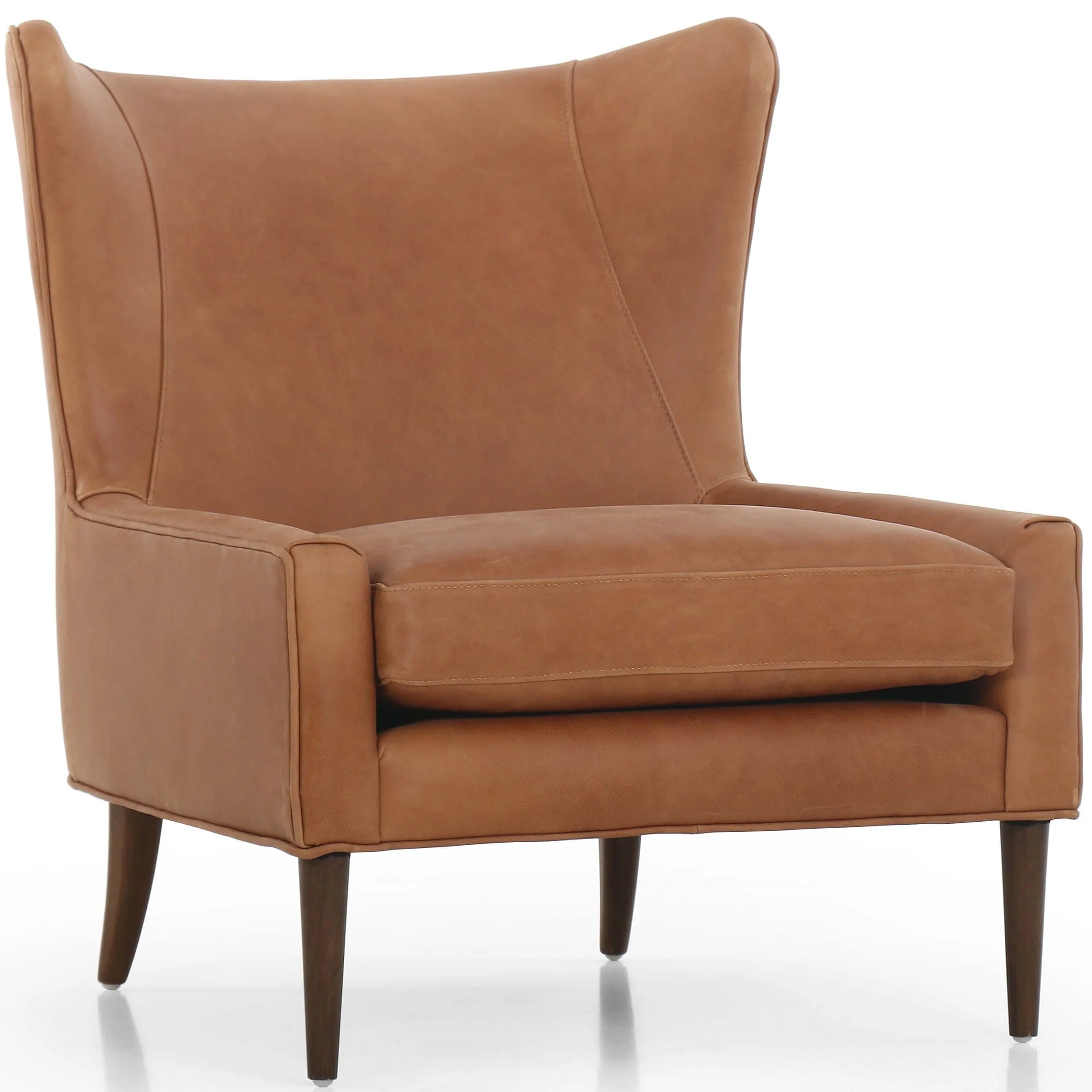 Marlow Leather Wing Chair, Palermo Cognac by Four Hands