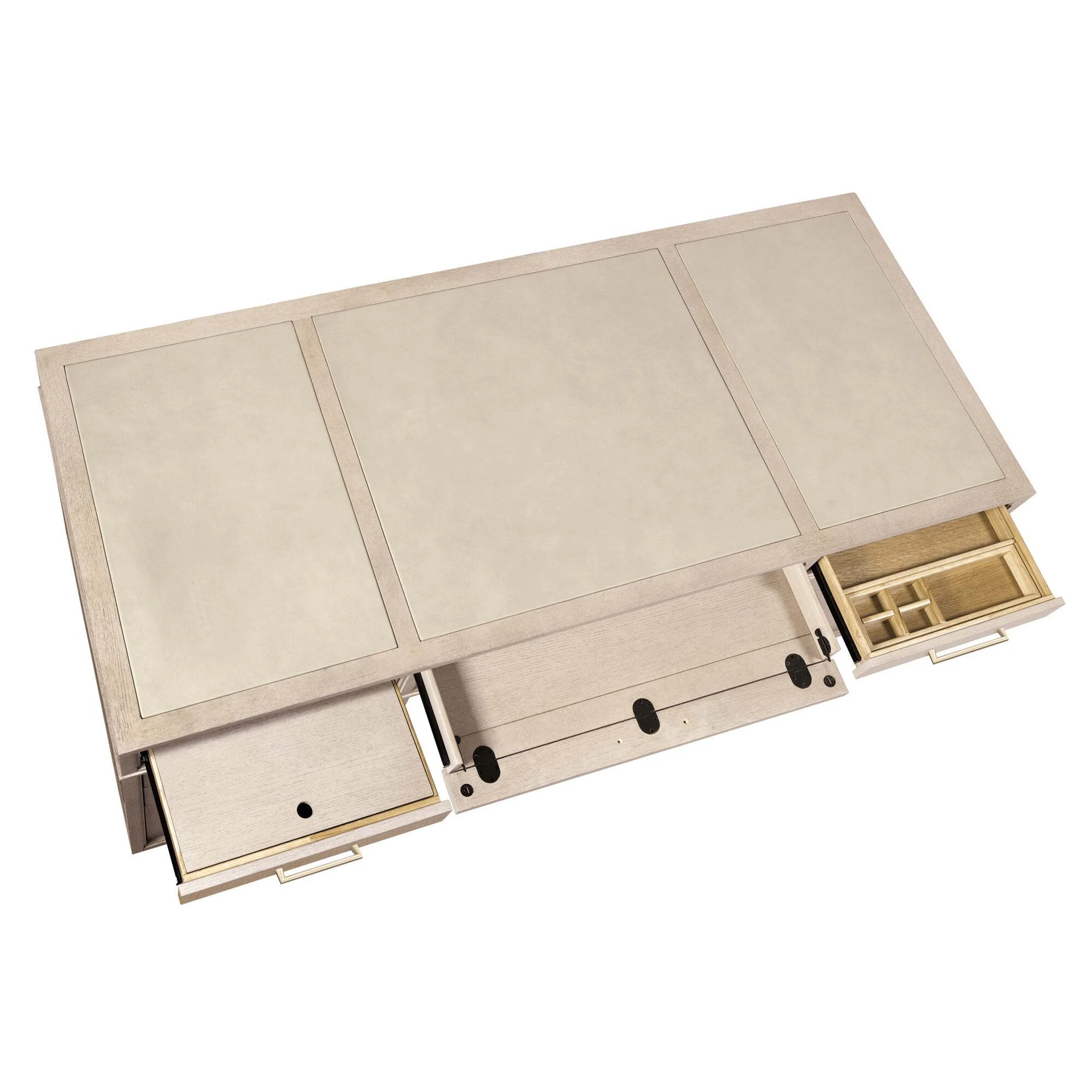 Marlowe Executive Desk, Limestone - Image 4