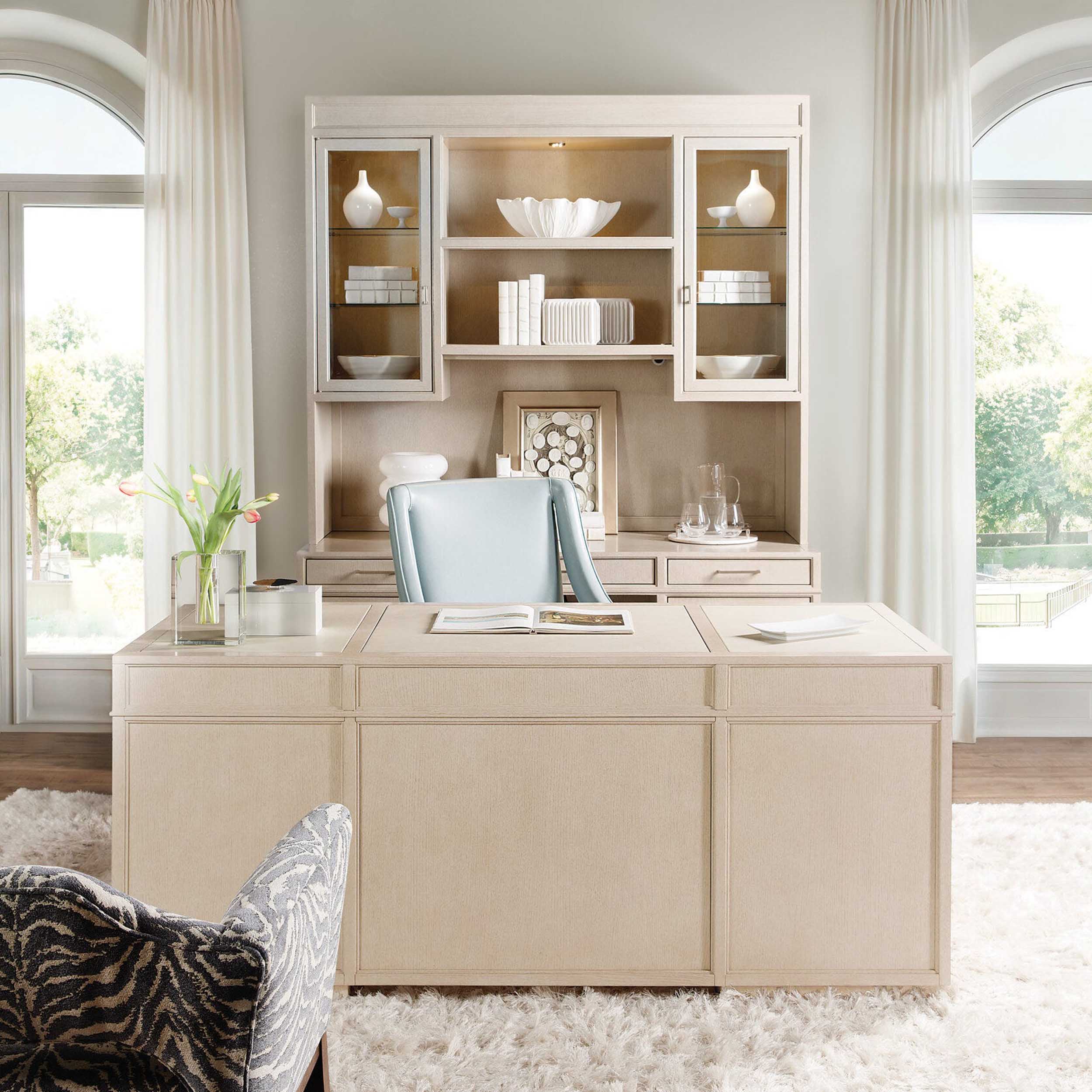 Marlowe Executive Desk, Limestone - Image 7