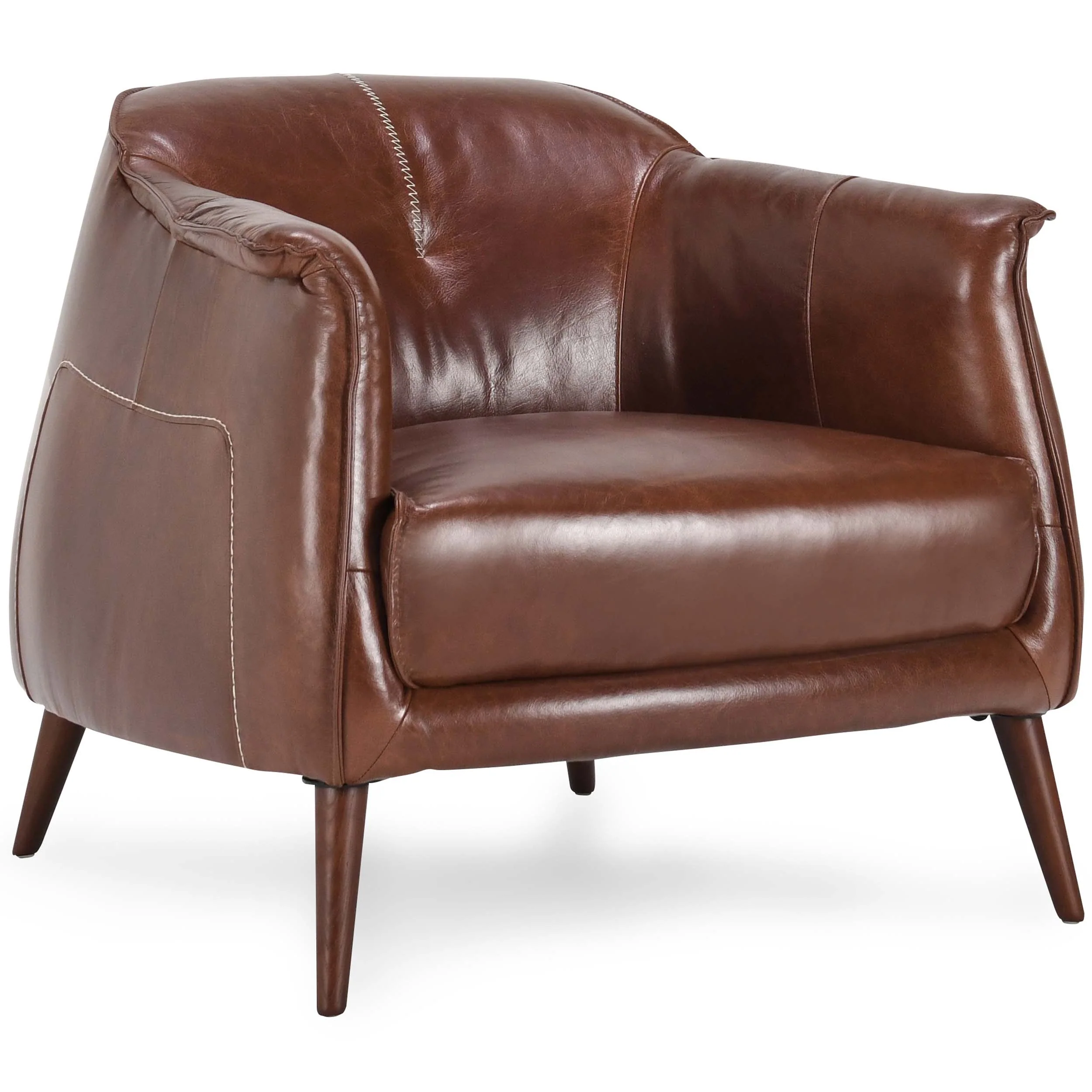 Martel Leather Chair, Spice Brown