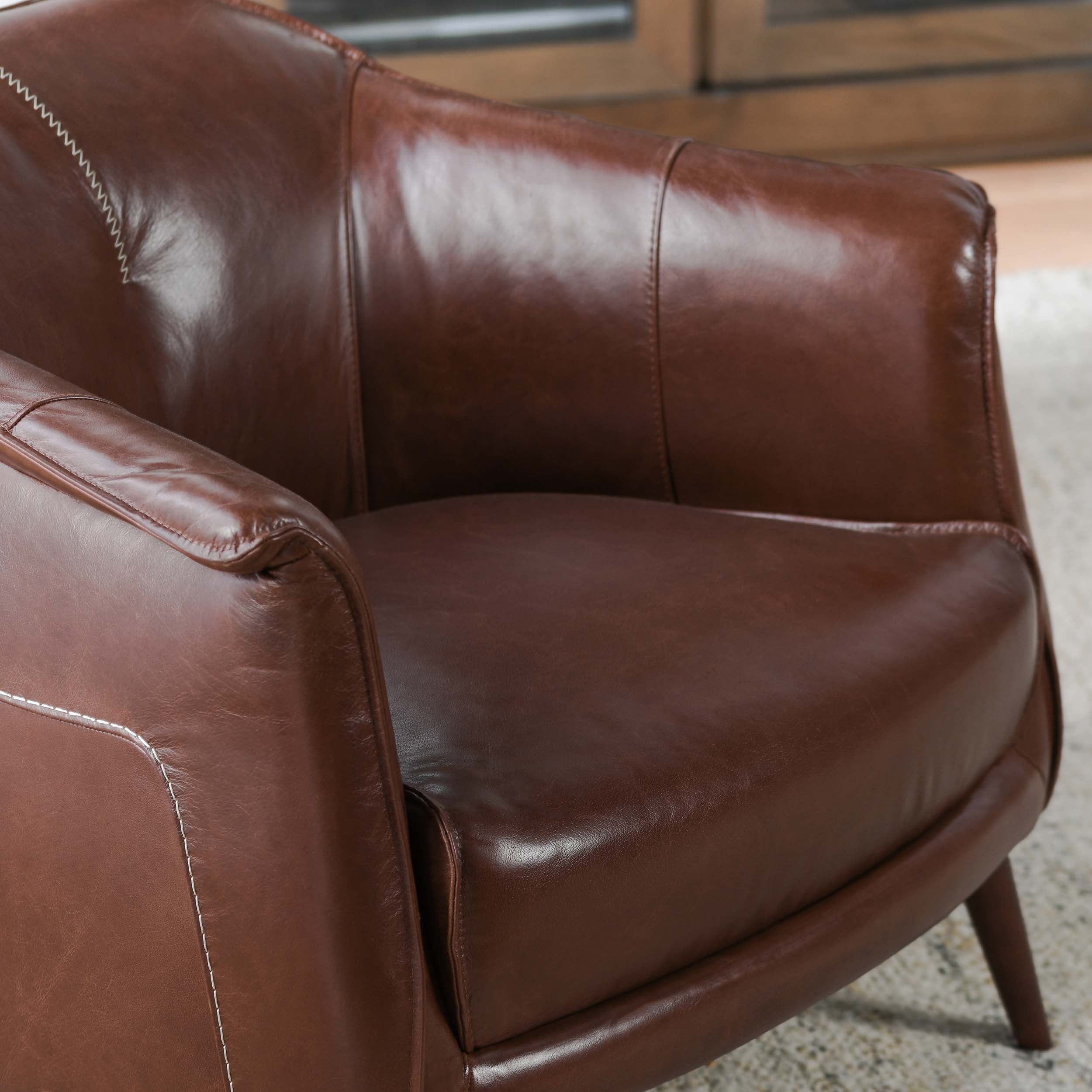 Martel Leather Chair, Spice Brown - Image 5