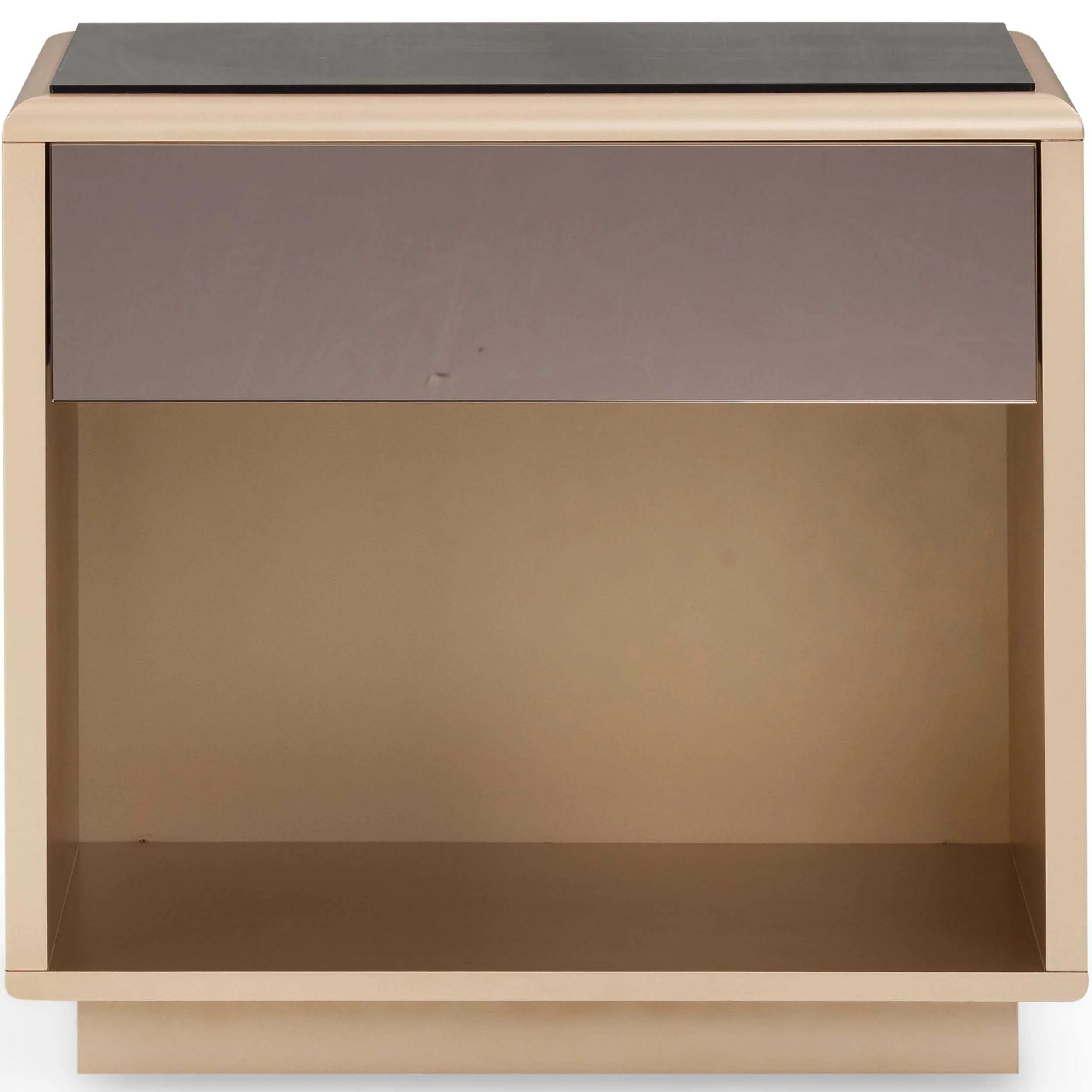 Martha Mirrored Nightstand, Taupe - Image 2